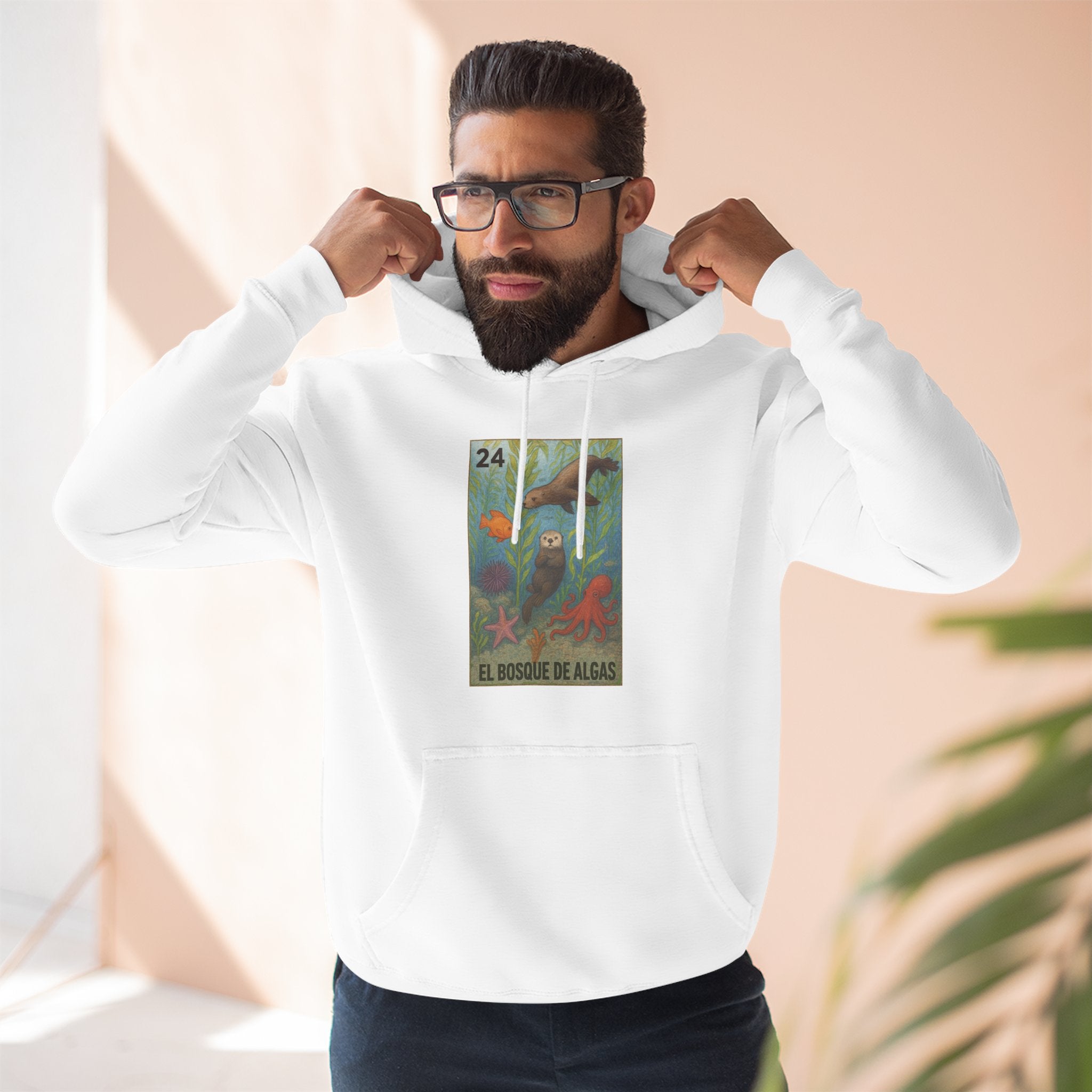 Kelp Forest Lotería Unisex - Pull-Over Cotton Blend Fleece Hoodie (El Bosque de Algas)