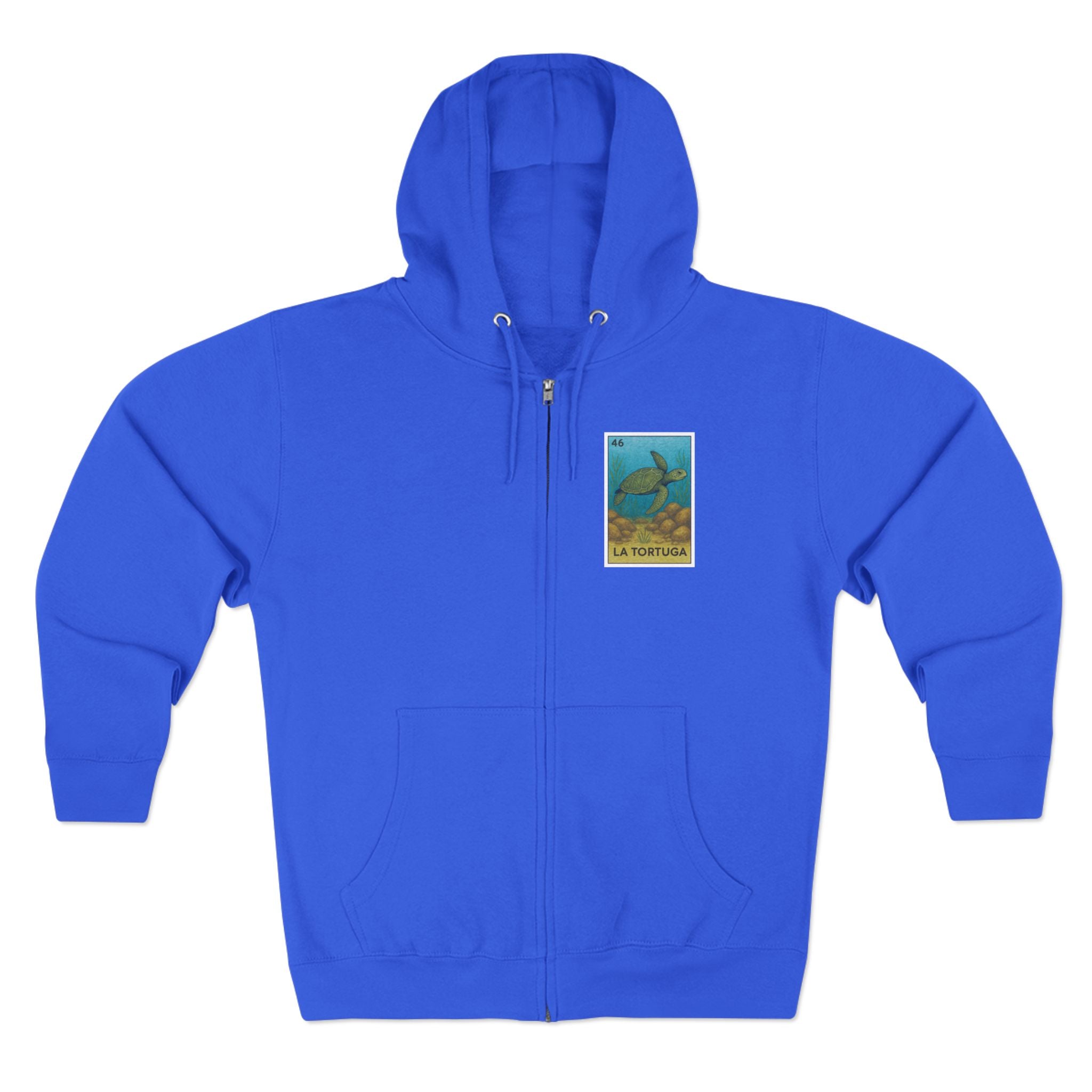 Turtle Lotería Unisex - Zip Cotton Blend Fleece Hoodie (La Tortuga)
