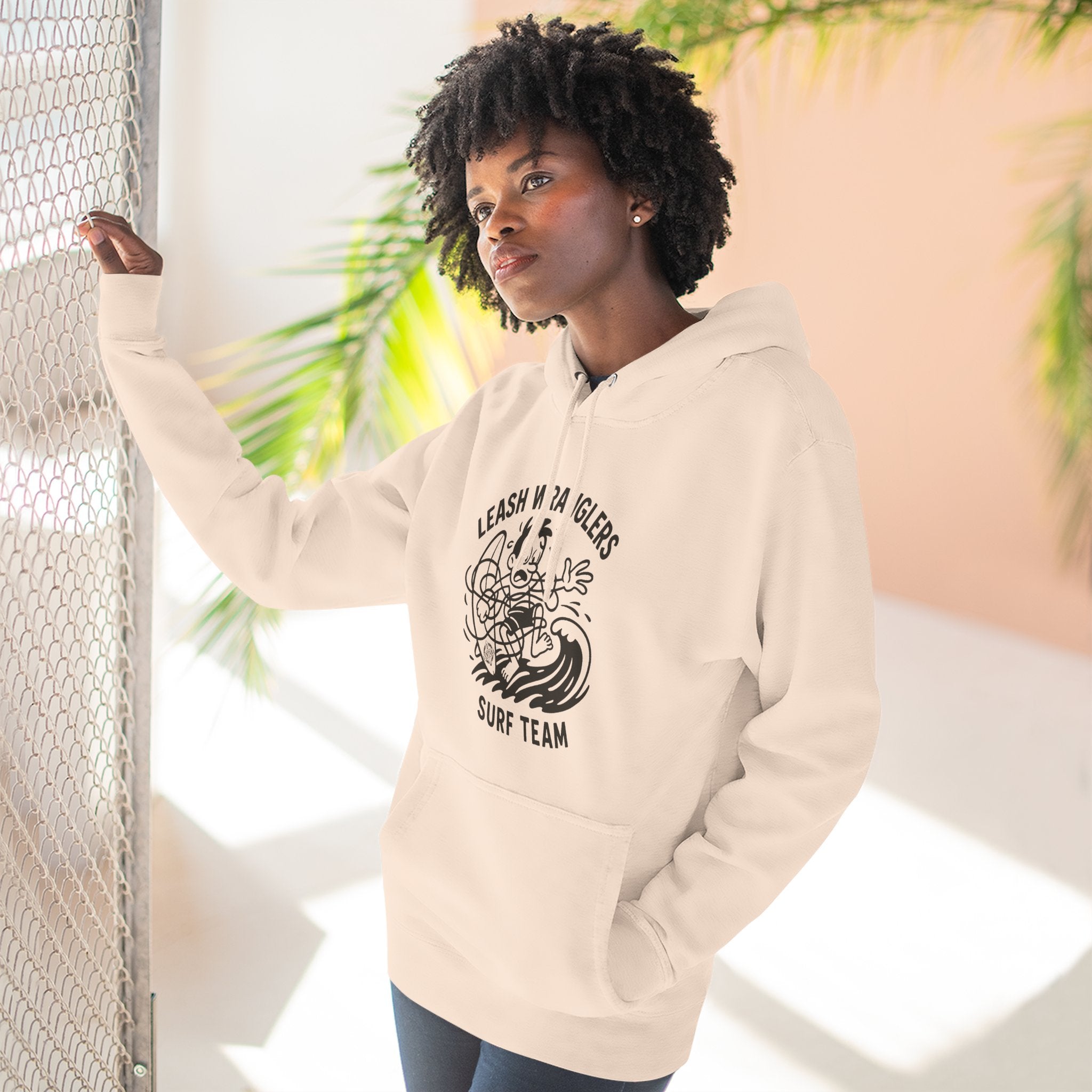 Leash Wranglers Surf Team Unisex - Pull-Over Cotton Blend Fleece Hoodie