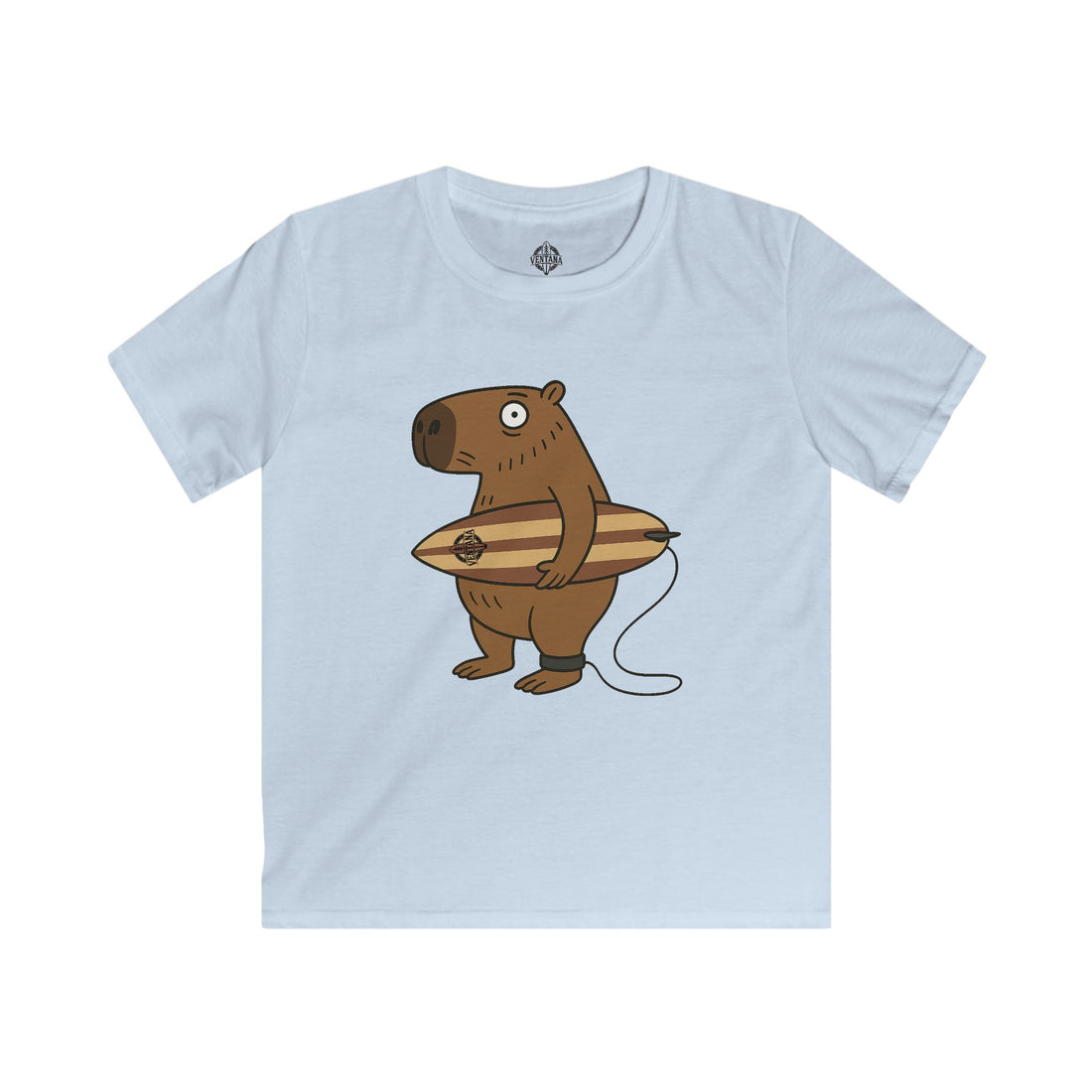 Capybara Surfer Kids - Soft Style U.S. Cotton T-Shirt