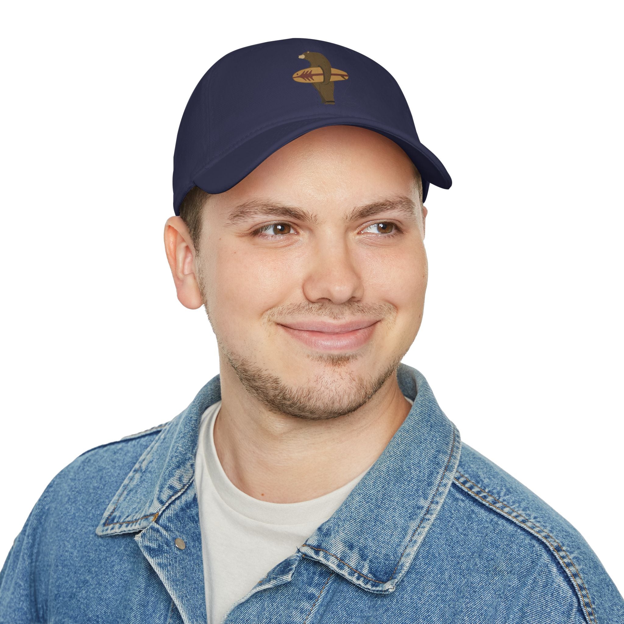 Surfing Grizzly Bear by Fabian Lavater - 100% Cotton Baseball Cap