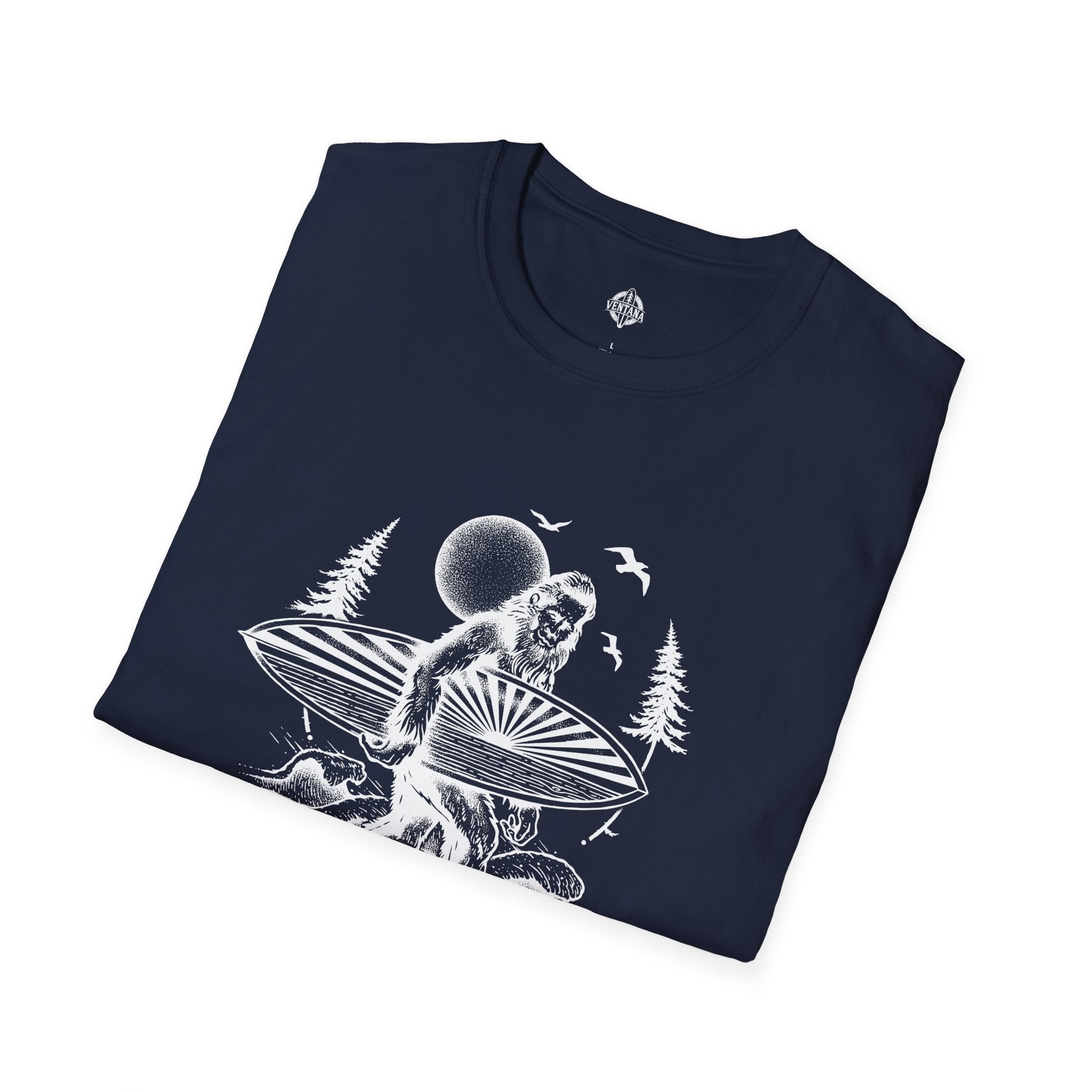 Ventana Surfsquatch by Thiago Bianchini Unisex - Soft Style U.S. Cotton T-Shirt
