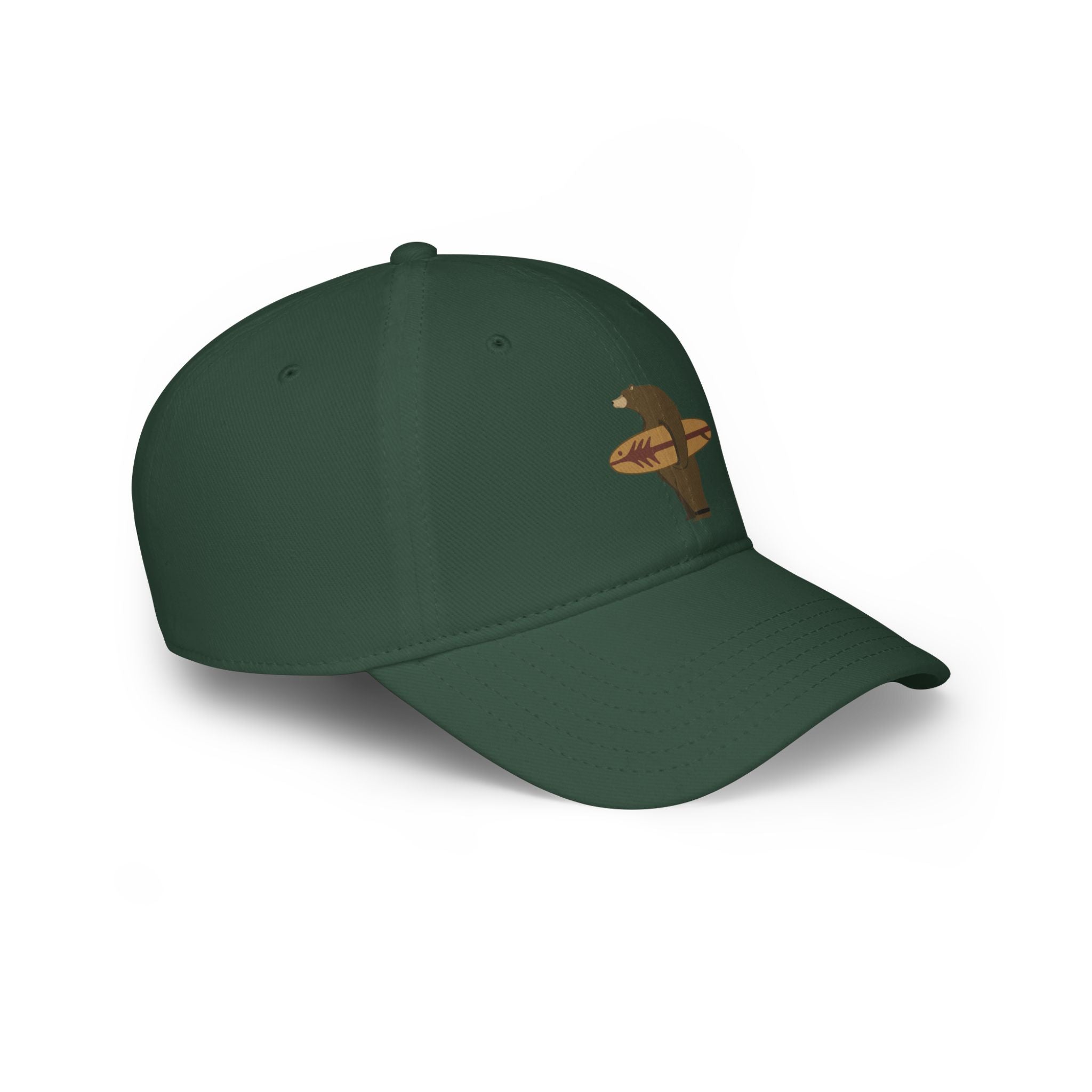 Surfing Grizzly Bear by Fabian Lavater - 100% Cotton Baseball Cap