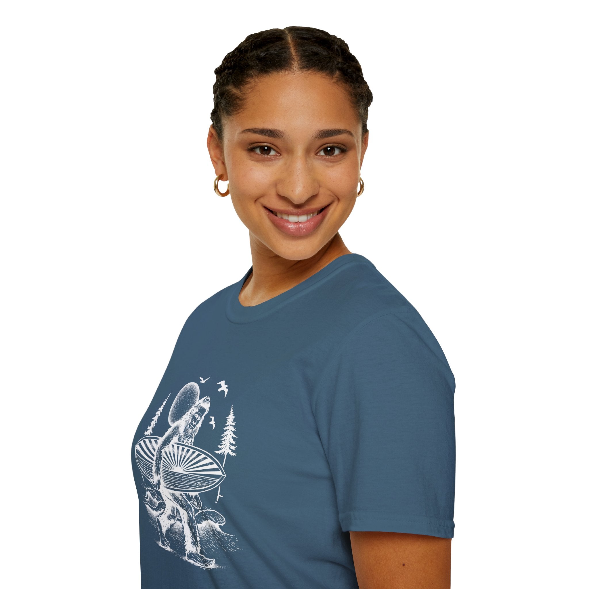 Ventana Surfsquatch by Thiago Bianchini Unisex - Soft Style U.S. Cotton T-Shirt