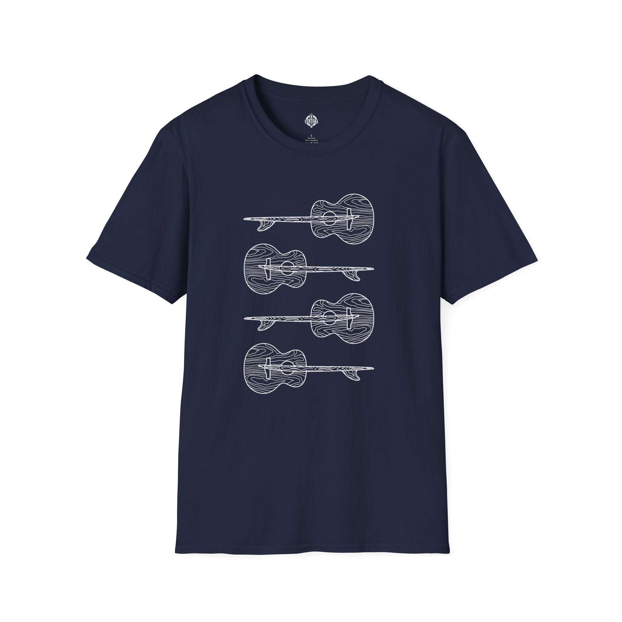Ventana Santa Cruz Guitar Collab Unisex - Soft Style U.S. Cotton T-Shirt