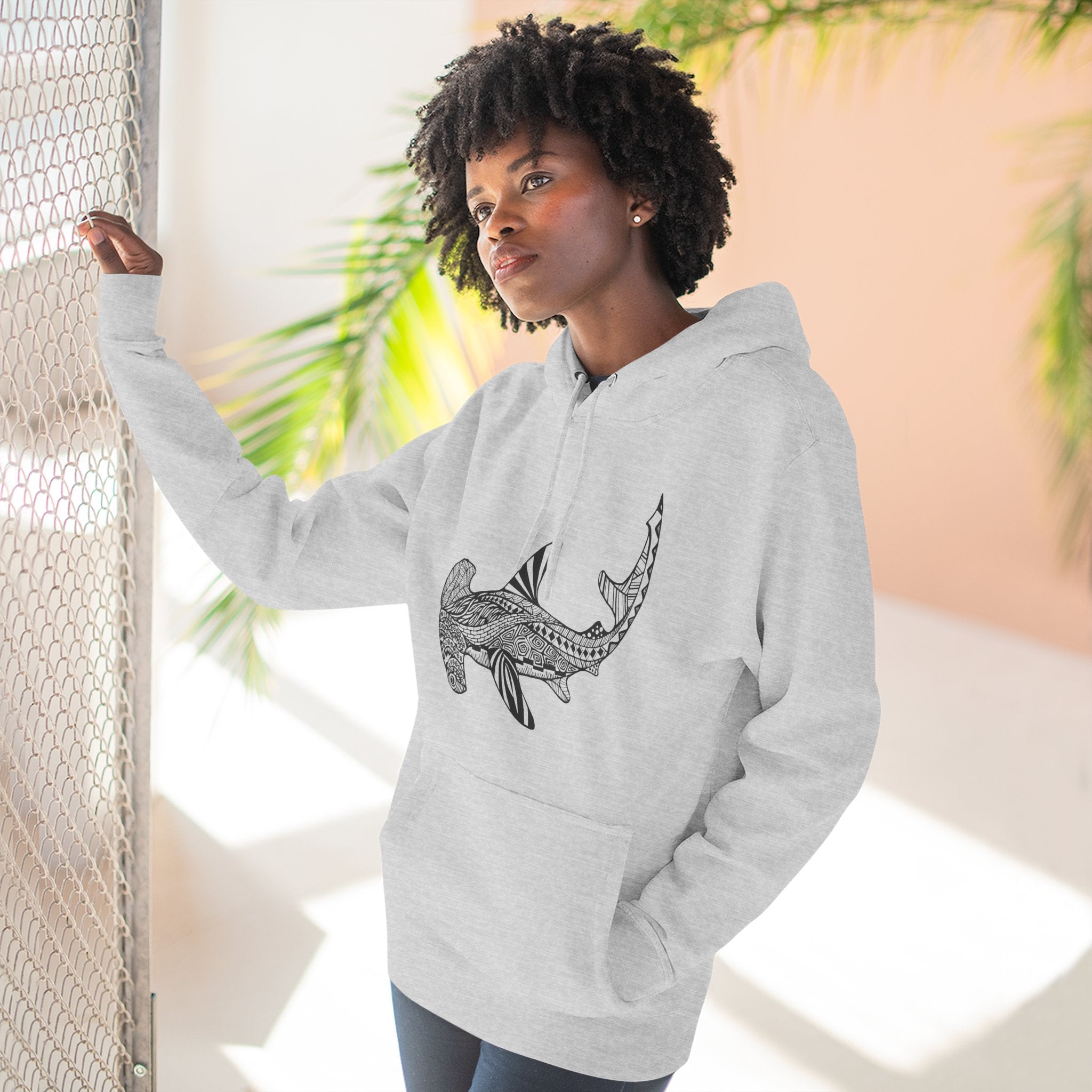 Ventangle Hammerhead Unisex - Pull-Over Cotton Blend Fleece Hoodie