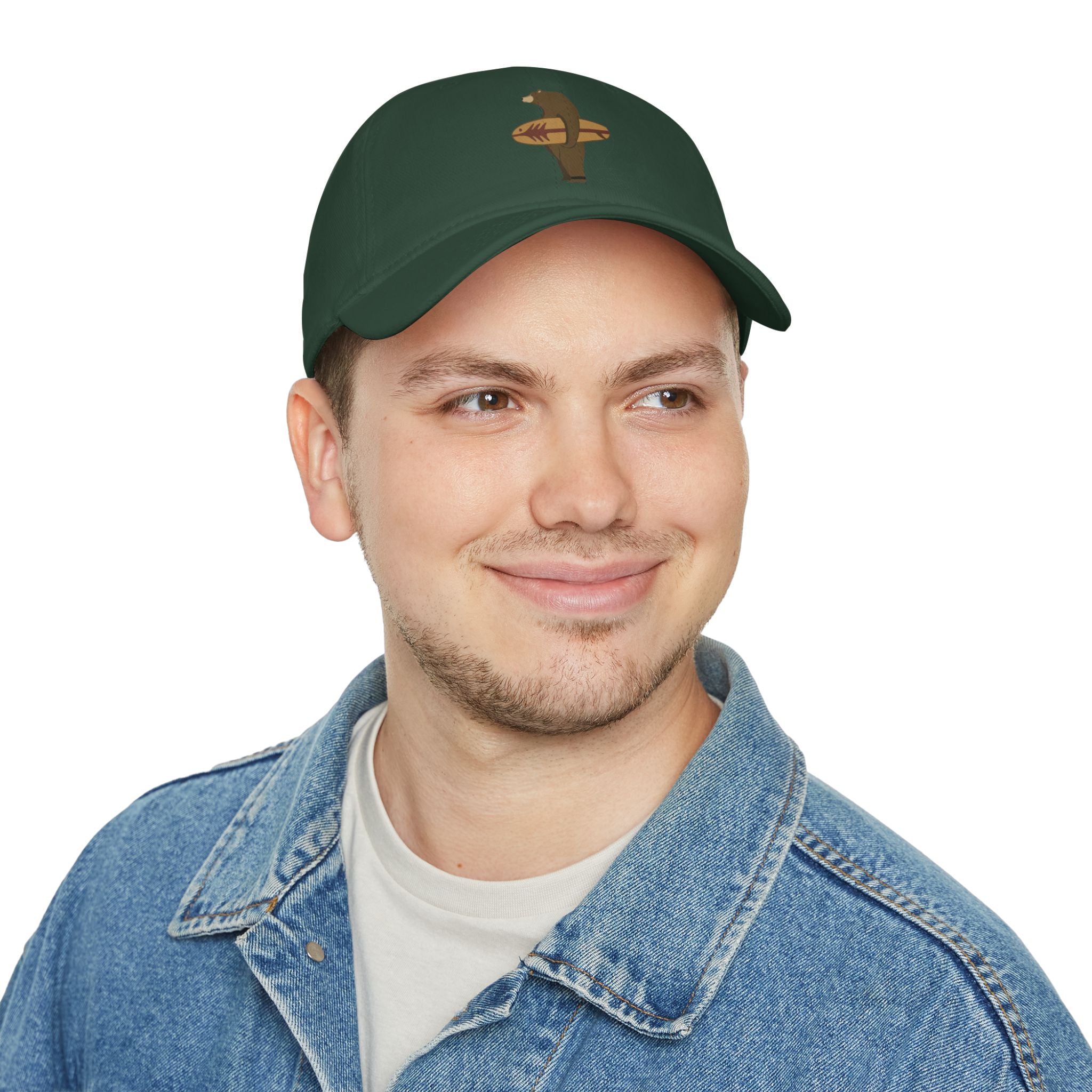 Surfing Grizzly Bear by Fabian Lavater - 100% Cotton Baseball Cap