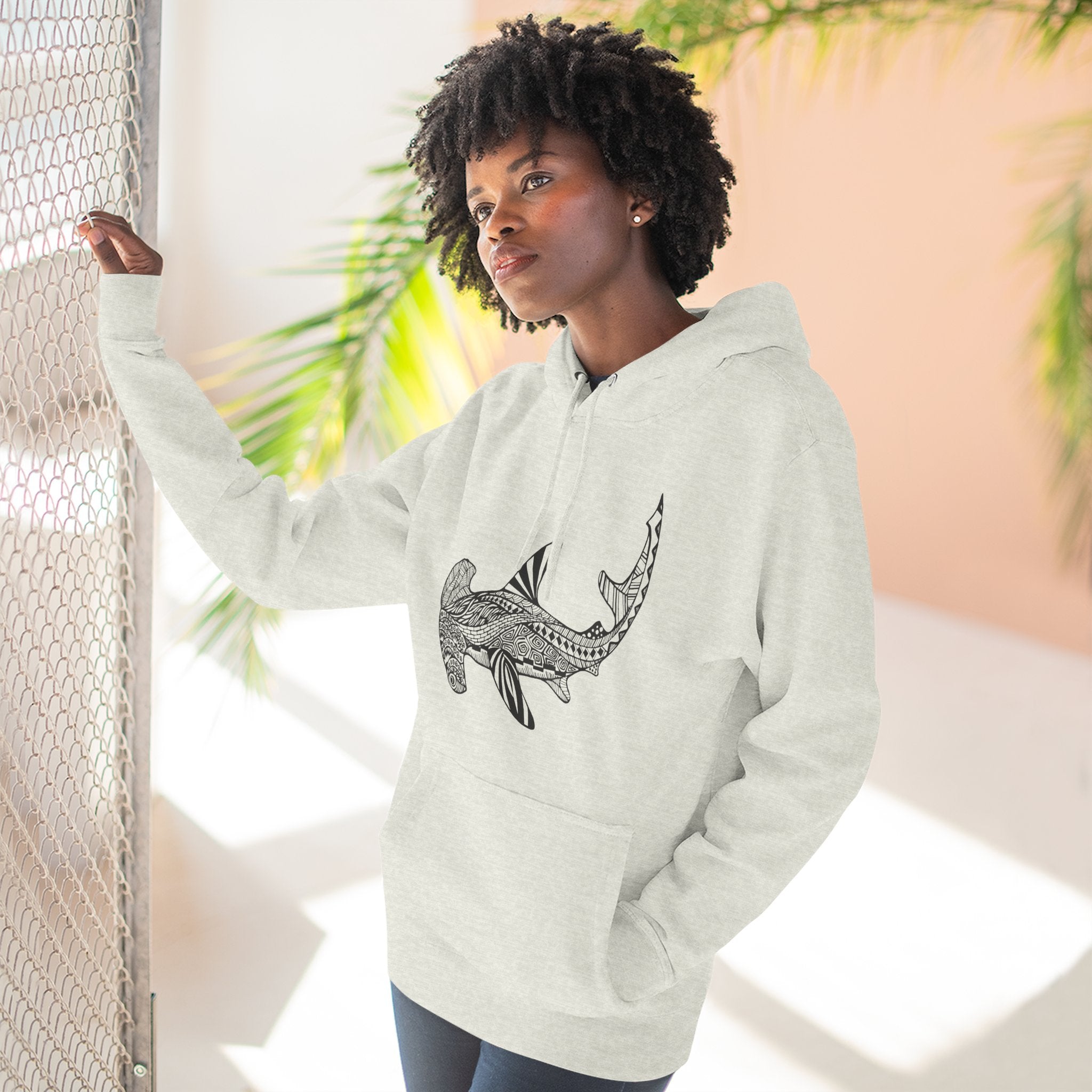 Ventangle Hammerhead Unisex - Pull-Over Cotton Blend Fleece Hoodie