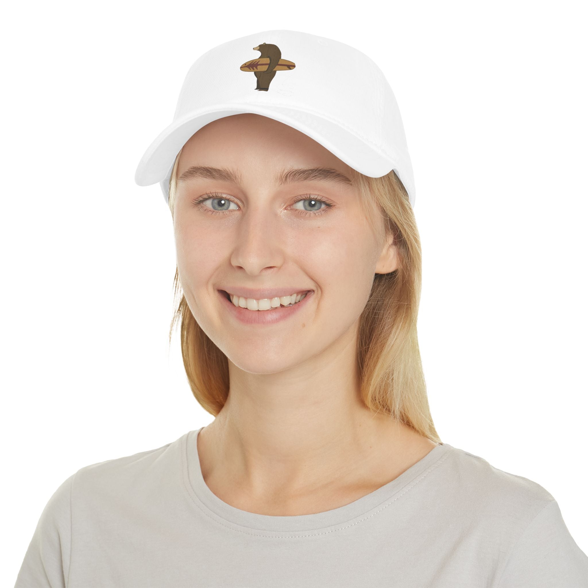 Surfing Grizzly Bear by Fabian Lavater - 100% Cotton Baseball Cap