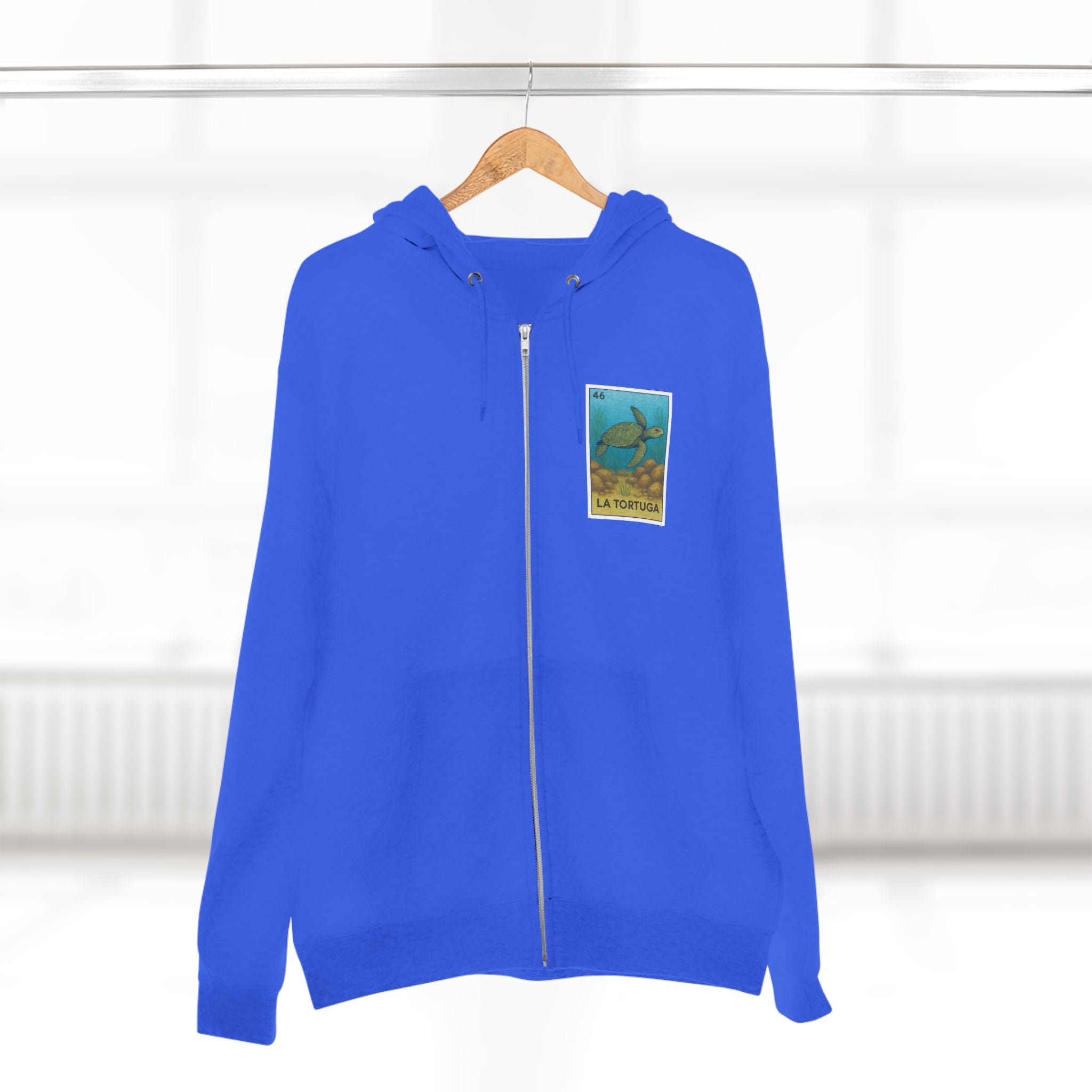 Turtle Lotería Unisex - Zip Cotton Blend Fleece Hoodie (La Tortuga)