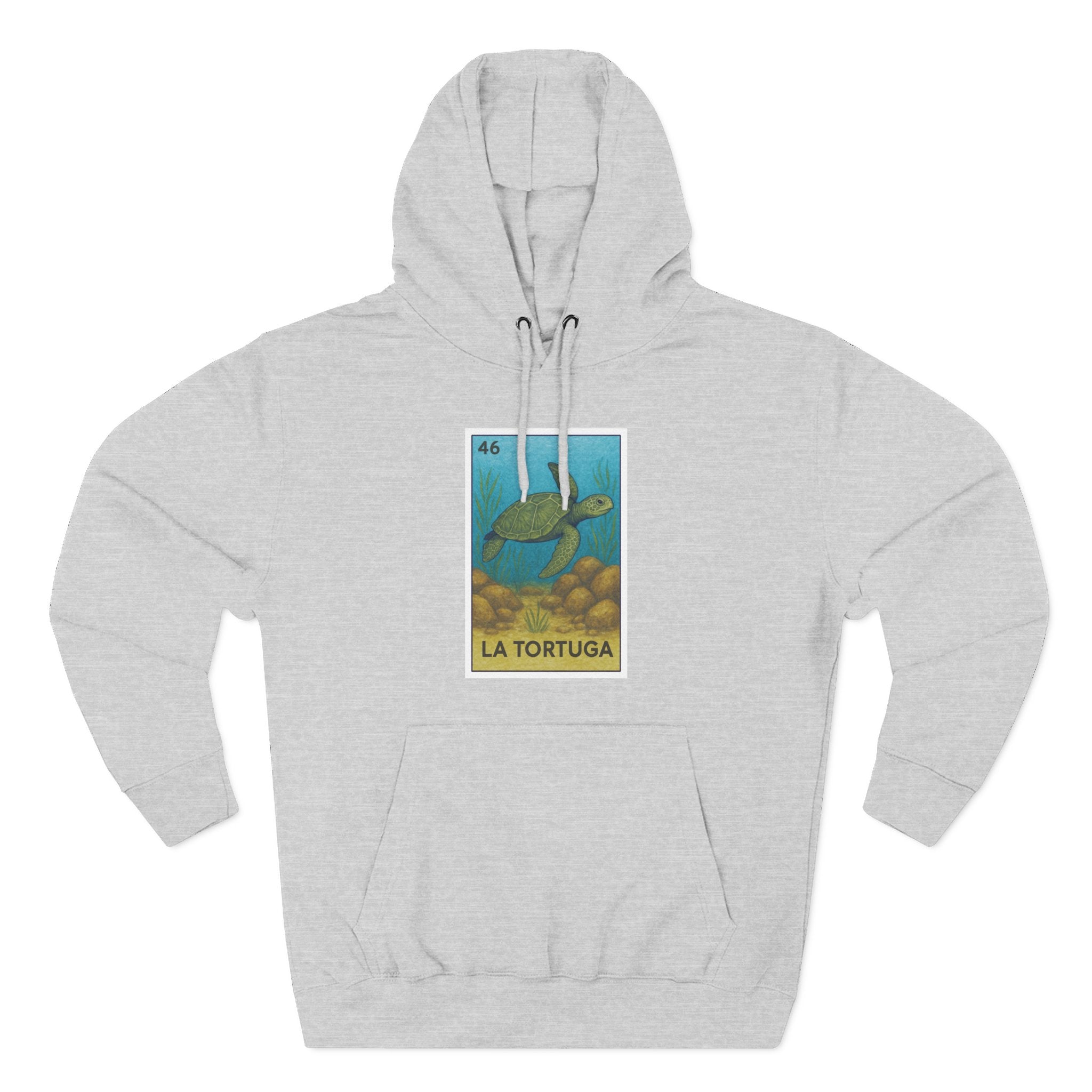 Turtle Lotería Unisex - Pull-Over Cotton Blend Fleece Hoodie (La Tortuga)