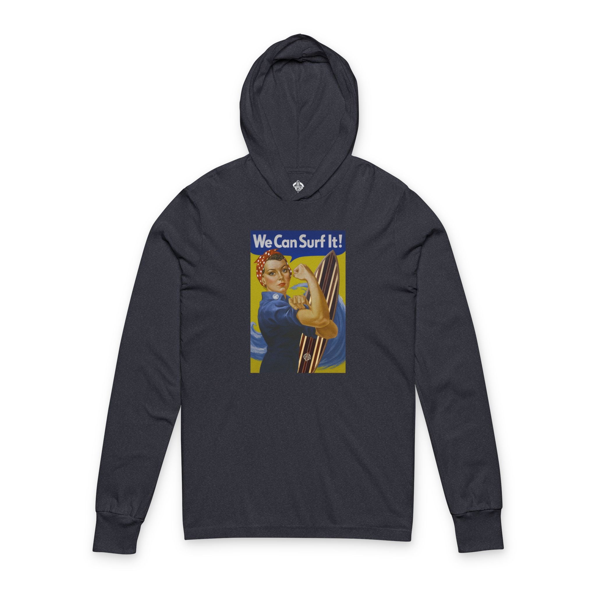 Rosie the Surfer Unisex - Cotton Hooded Long Sleeve Hooded T-Shirt