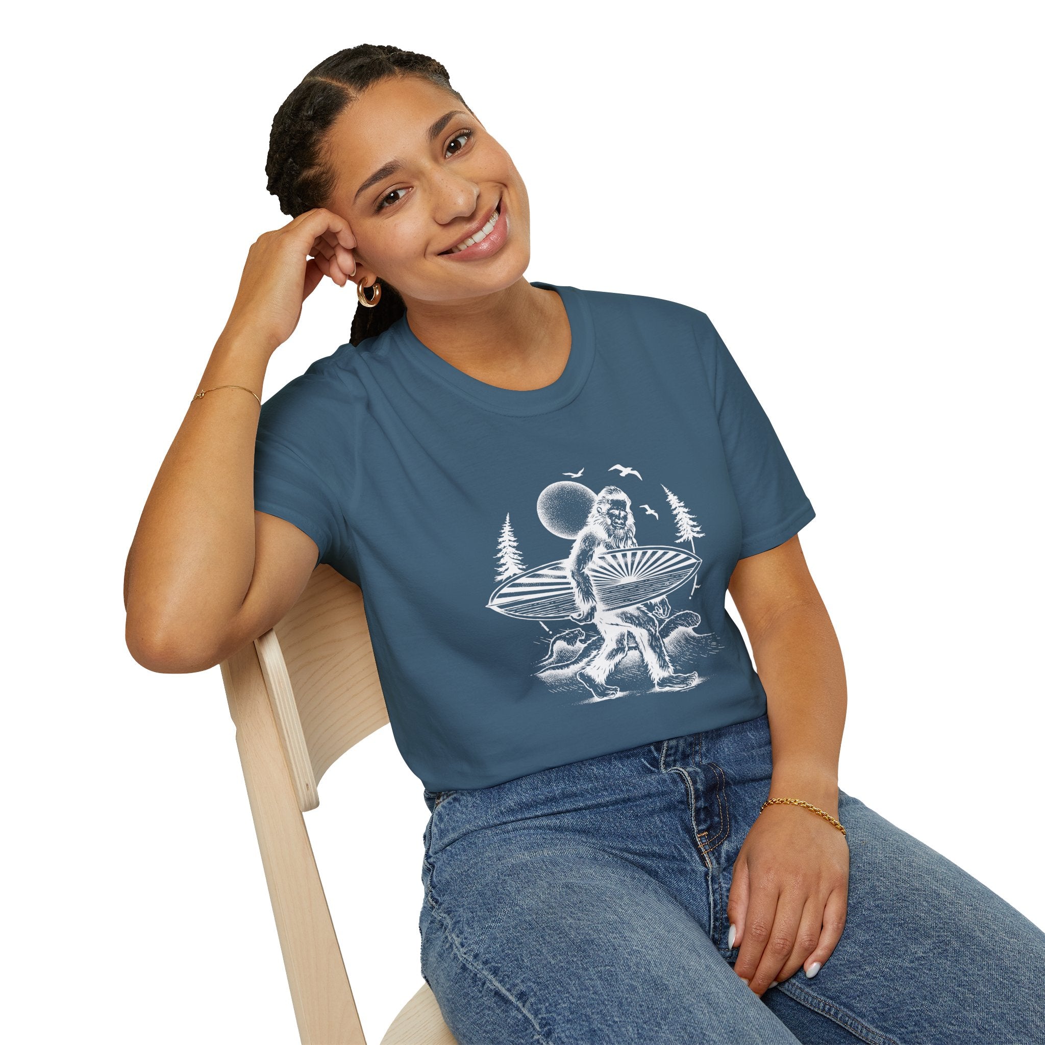 Ventana Surfsquatch by Thiago Bianchini Unisex - Soft Style U.S. Cotton T-Shirt