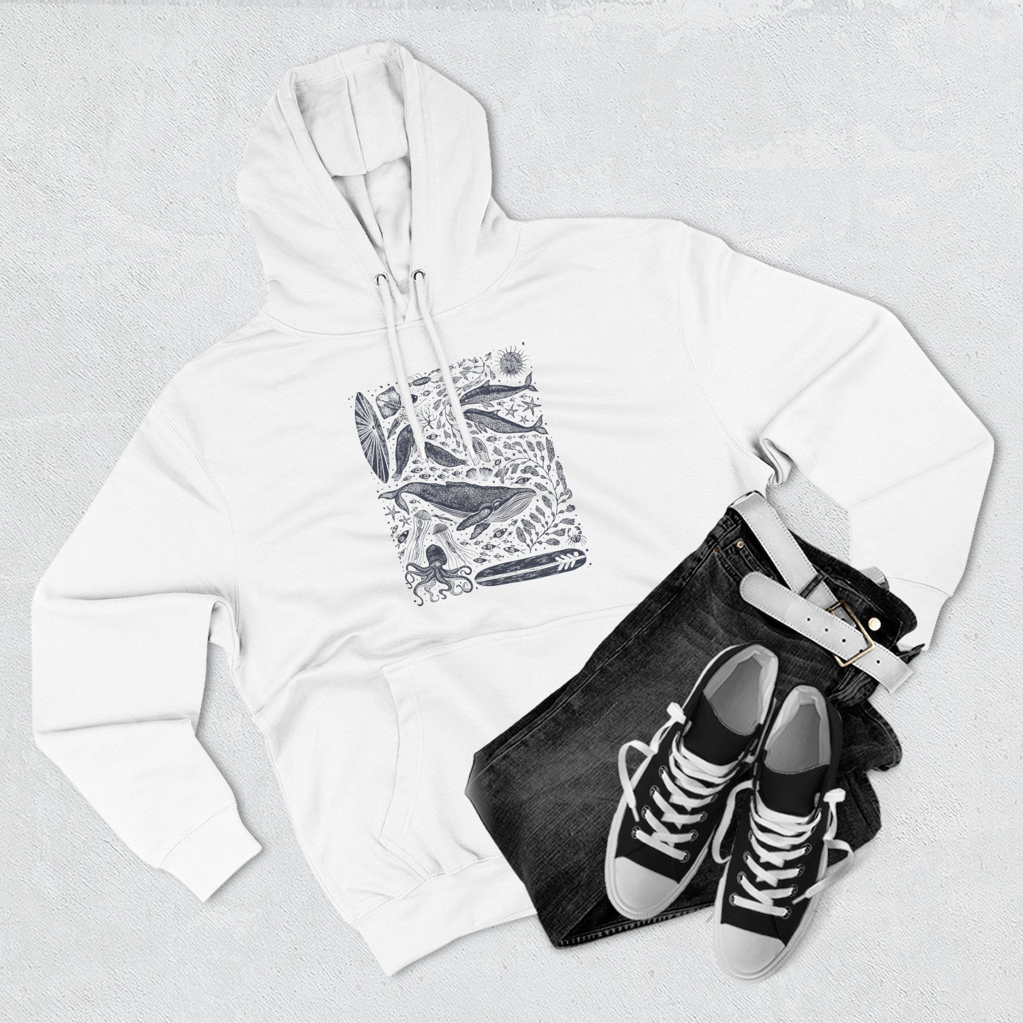 Ventana Marine Life by Lili Arnold Unisex - Pull-Over Cotton Blend Fleece Hoodie