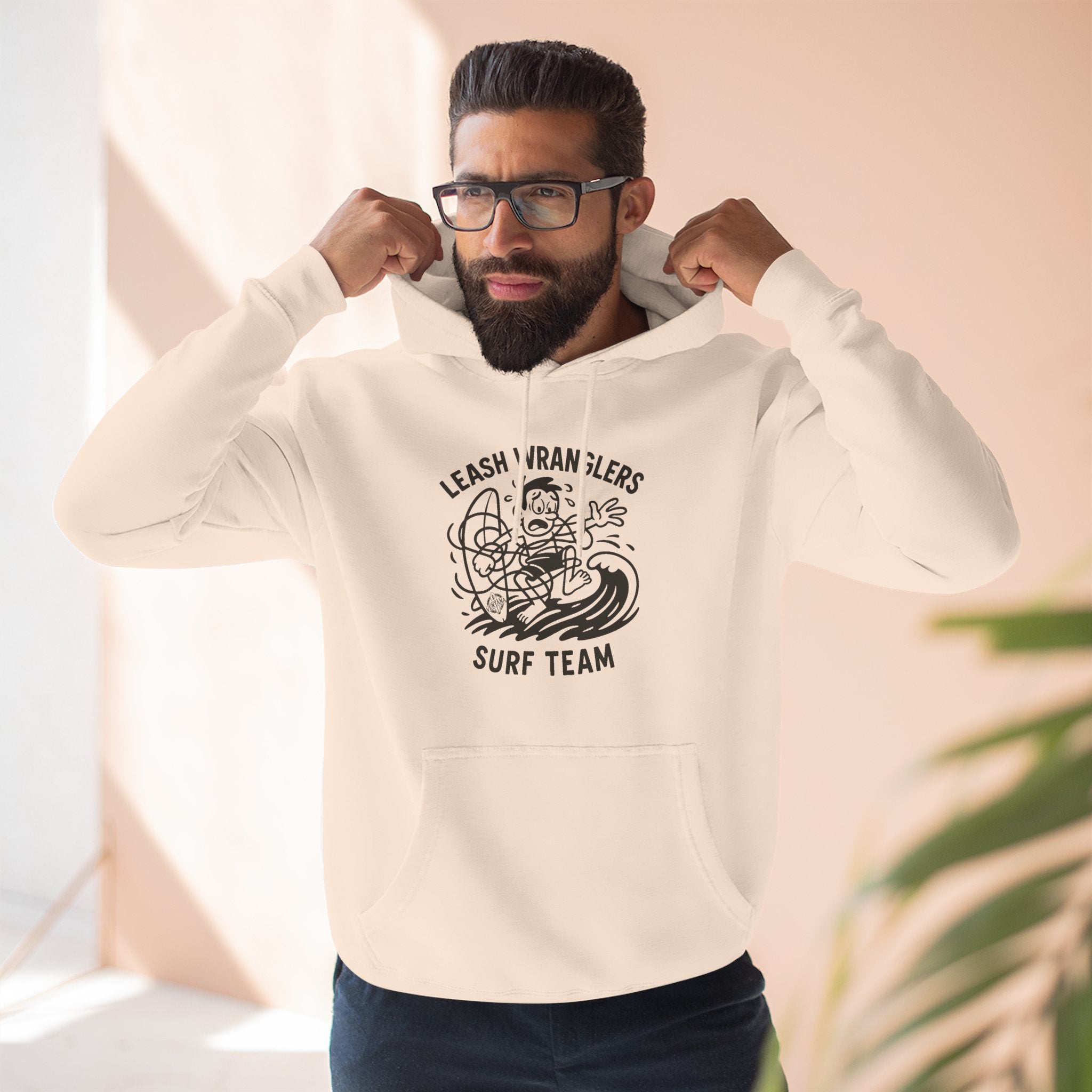 Leash Wranglers Surf Team Unisex - Pull-Over Cotton Blend Fleece Hoodie