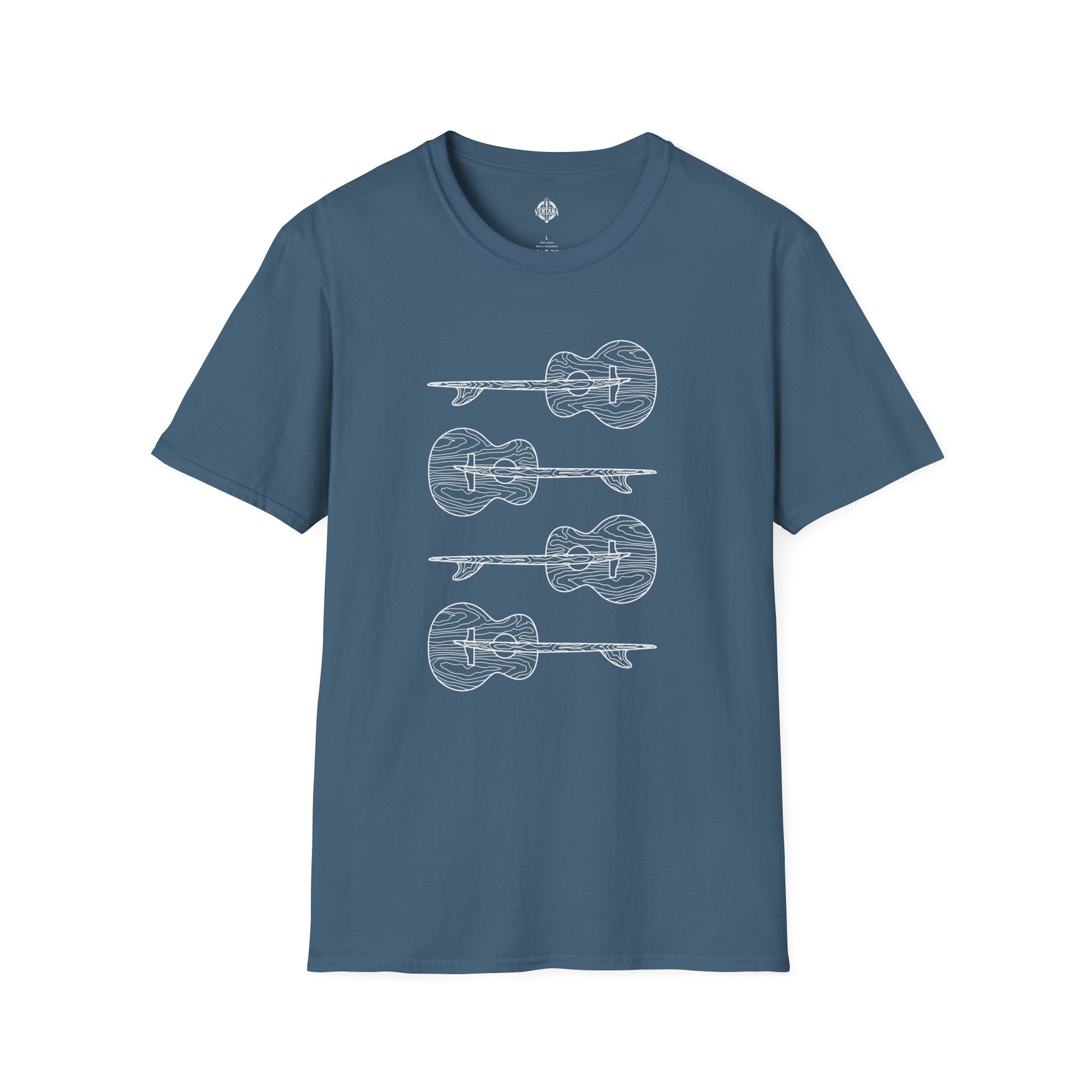 Ventana Santa Cruz Guitar Collab Unisex - Soft Style U.S. Cotton T-Shirt