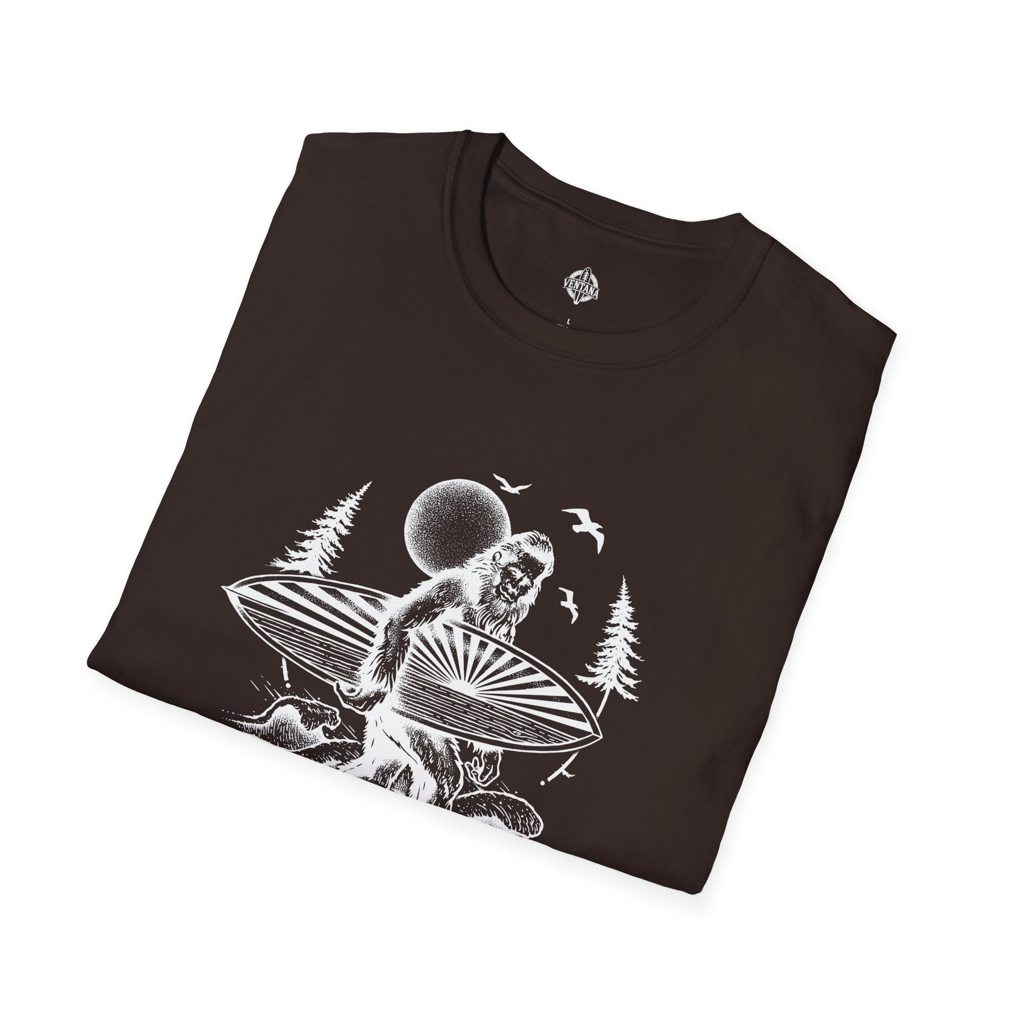 Ventana Surfsquatch by Thiago Bianchini Unisex - Soft Style U.S. Cotton T-Shirt