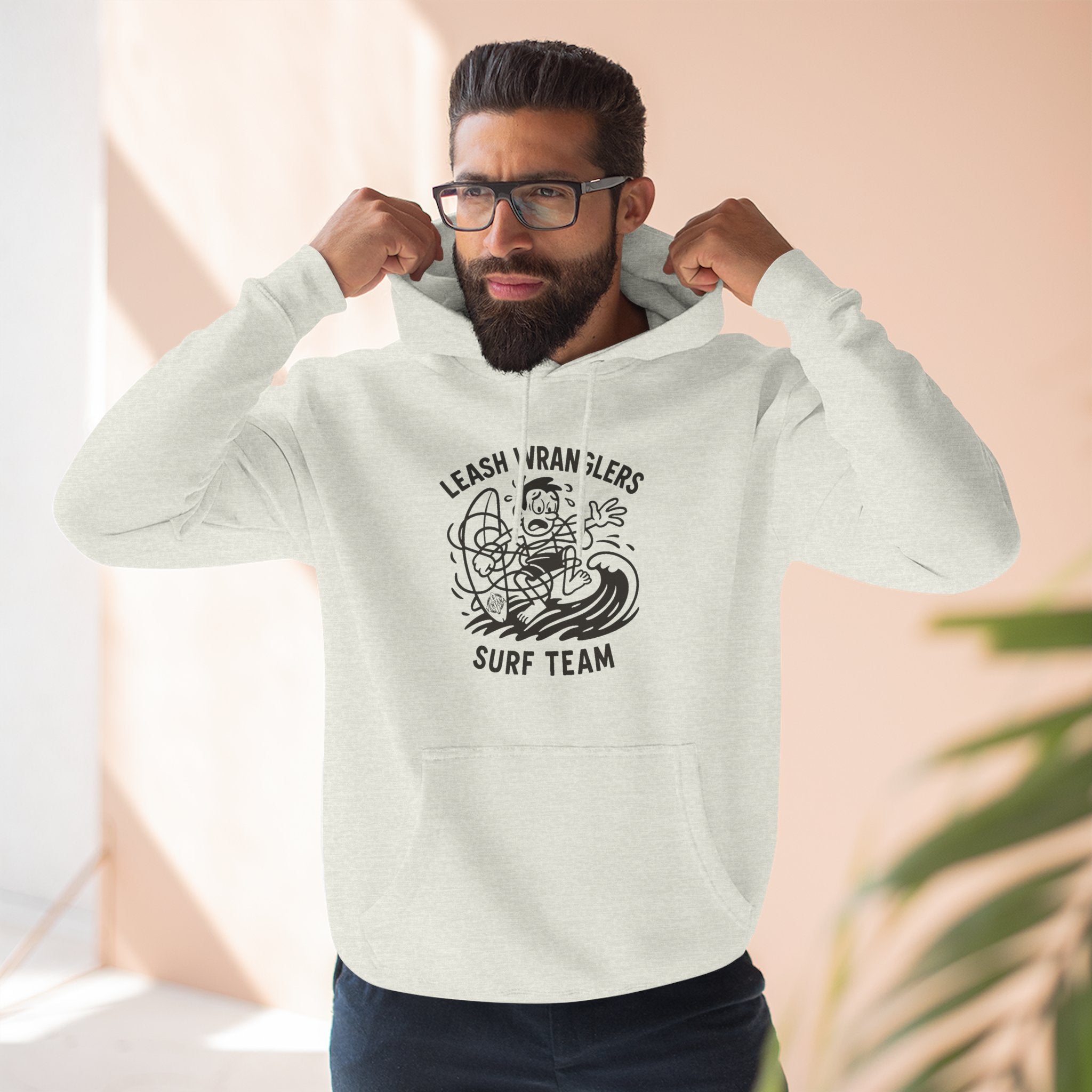 Leash Wranglers Surf Team Unisex - Pull-Over Cotton Blend Fleece Hoodie