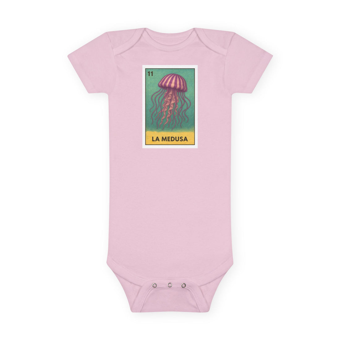 Sea Jelly Lotería - Baby Short Sleeve 100% Cotton Onesie (La Medusa)