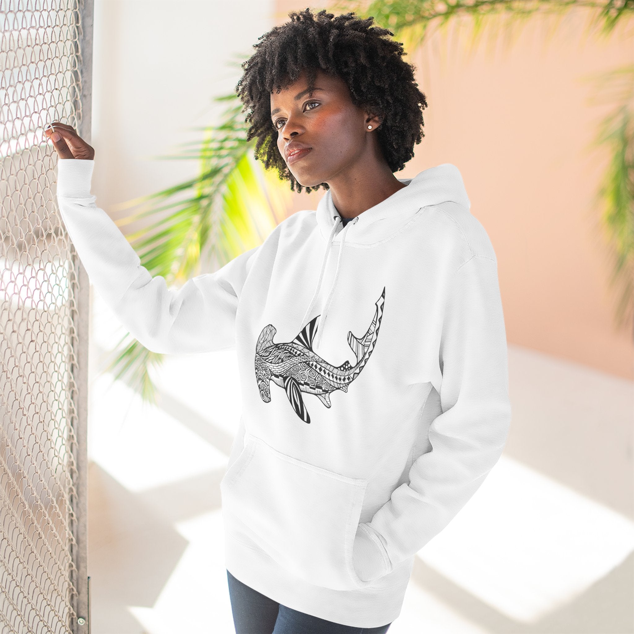 Ventangle Hammerhead Unisex - Pull-Over Cotton Blend Fleece Hoodie