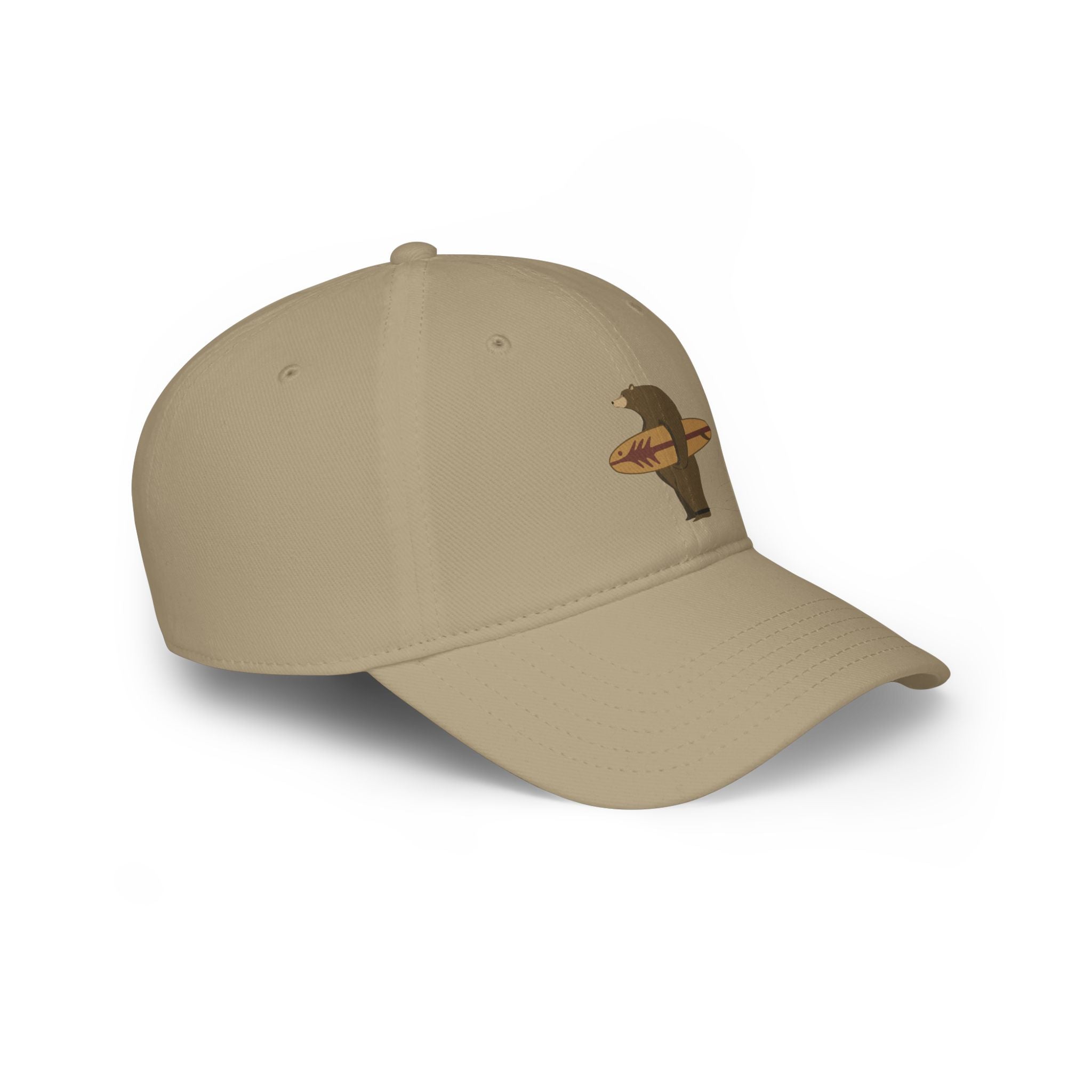 Surfing Grizzly Bear by Fabian Lavater - 100% Cotton Baseball Cap