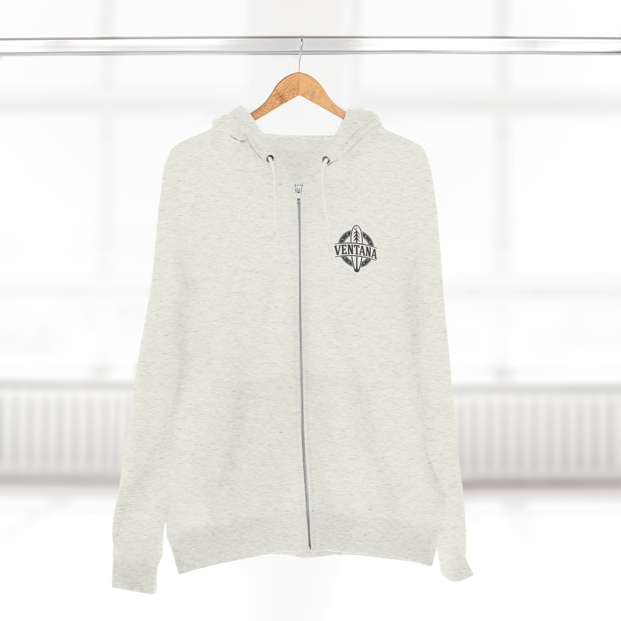 Ventana Monterey Bay by Thiago Bianchini Unisex - Zip Cotton Blend Fleece Hoodie