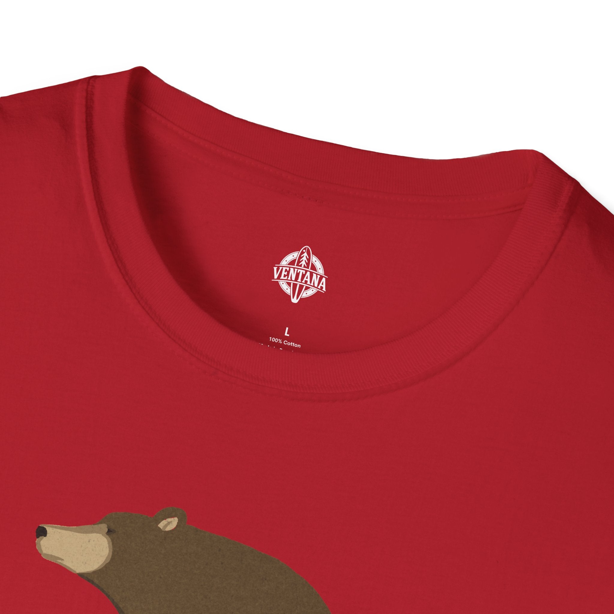 Surfing Grizzly Bear by Fabian Lavater Unisex - Soft Style U.S. Cotton T-Shirt