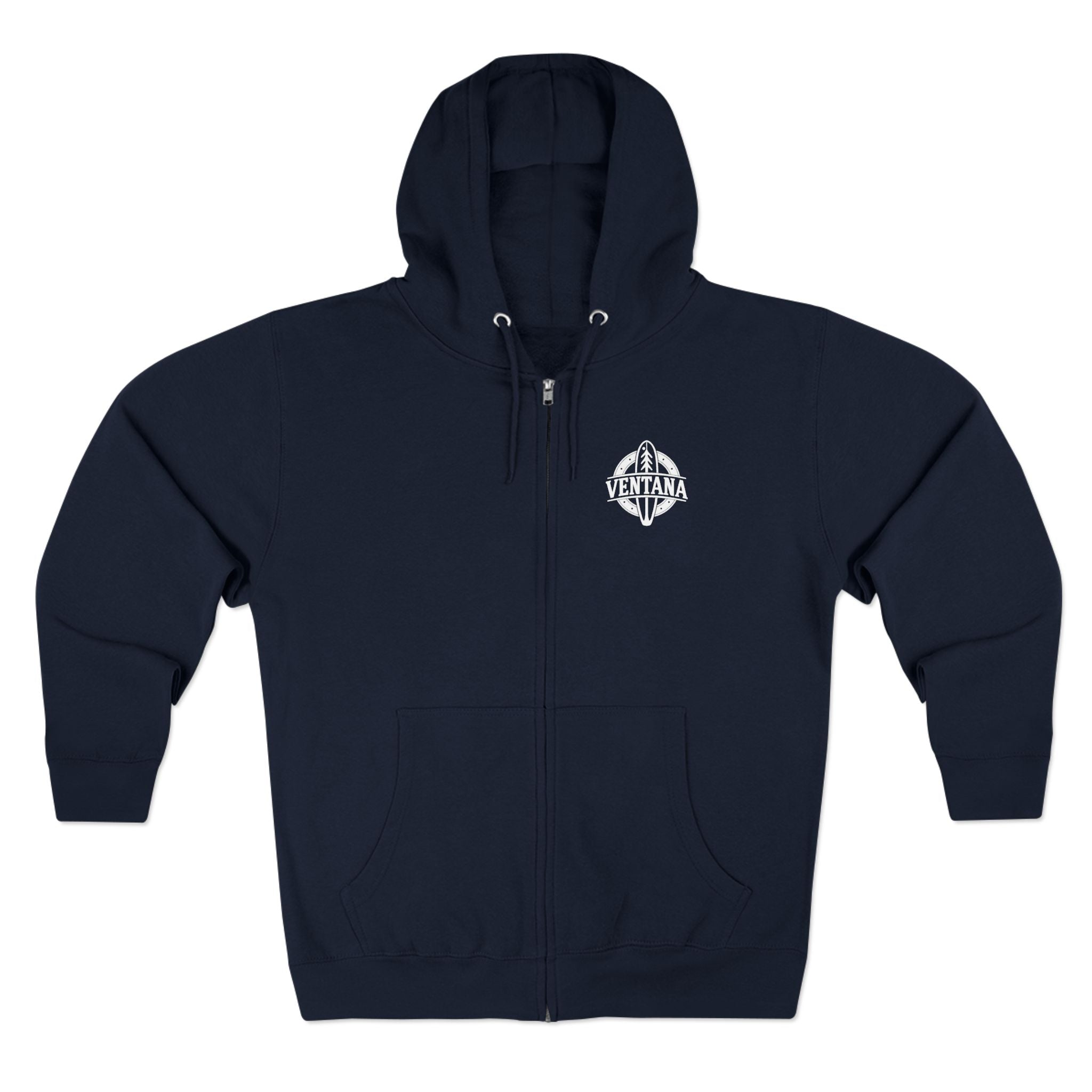 Ventana Monterey Bay by Thiago Bianchini Unisex - Zip Cotton Blend Fleece Hoodie
