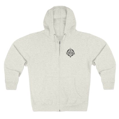 Ventana Monterey Bay by Thiago Bianchini Unisex - Zip Cotton Blend Fleece Hoodie