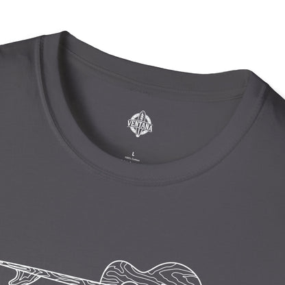 Ventana Santa Cruz Guitar Collab Unisex - Soft Style U.S. Cotton T-Shirt
