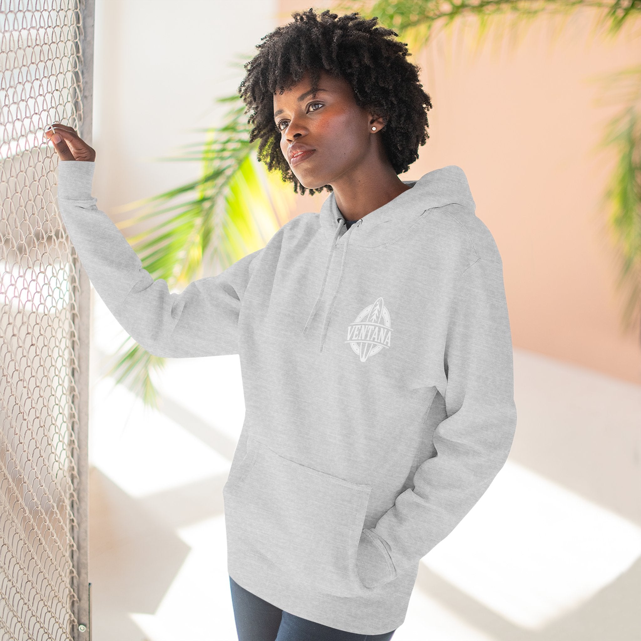 Ventana Monterey Bay by Thiago Bianchini Unisex - Pull-Over Cotton Blend Fleece Hoodie