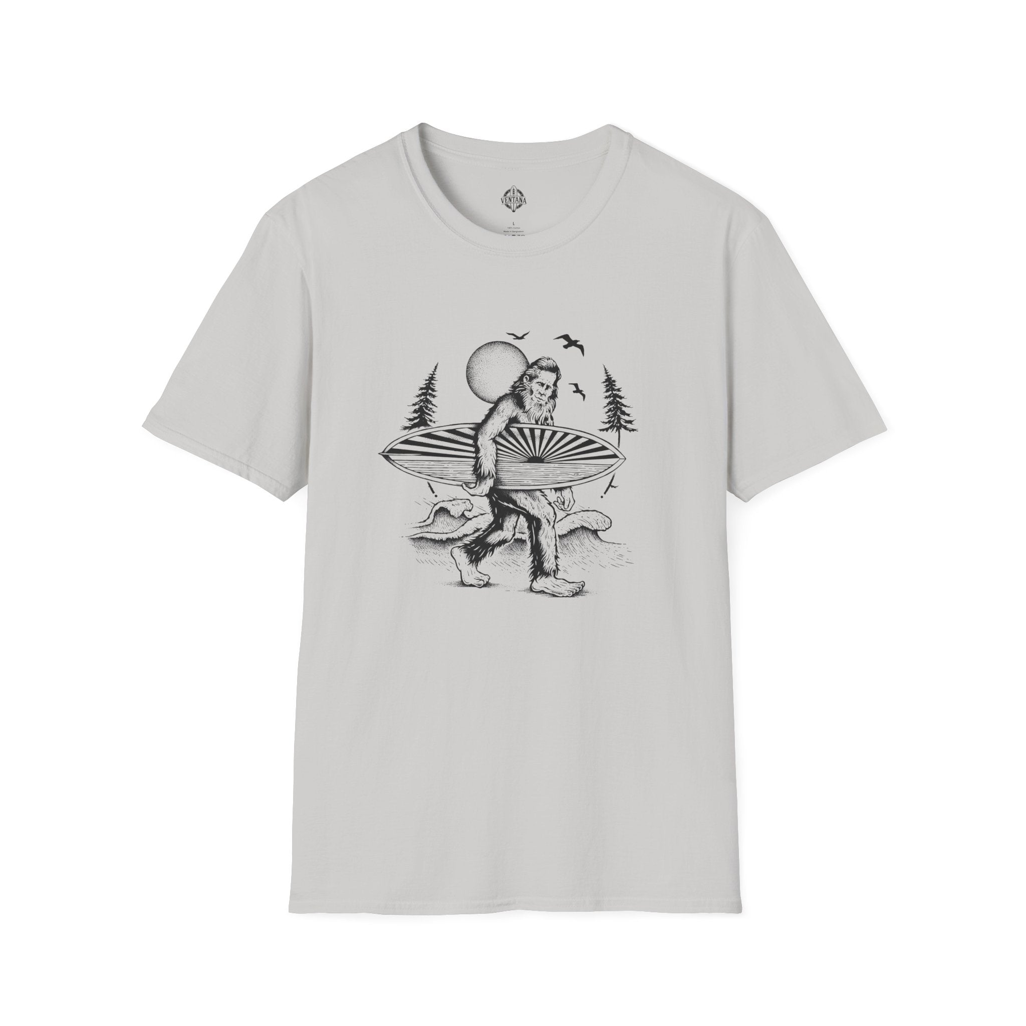 Ventana Surfsquatch by Thiago Bianchini Unisex - Soft Style U.S. Cotton T-Shirt