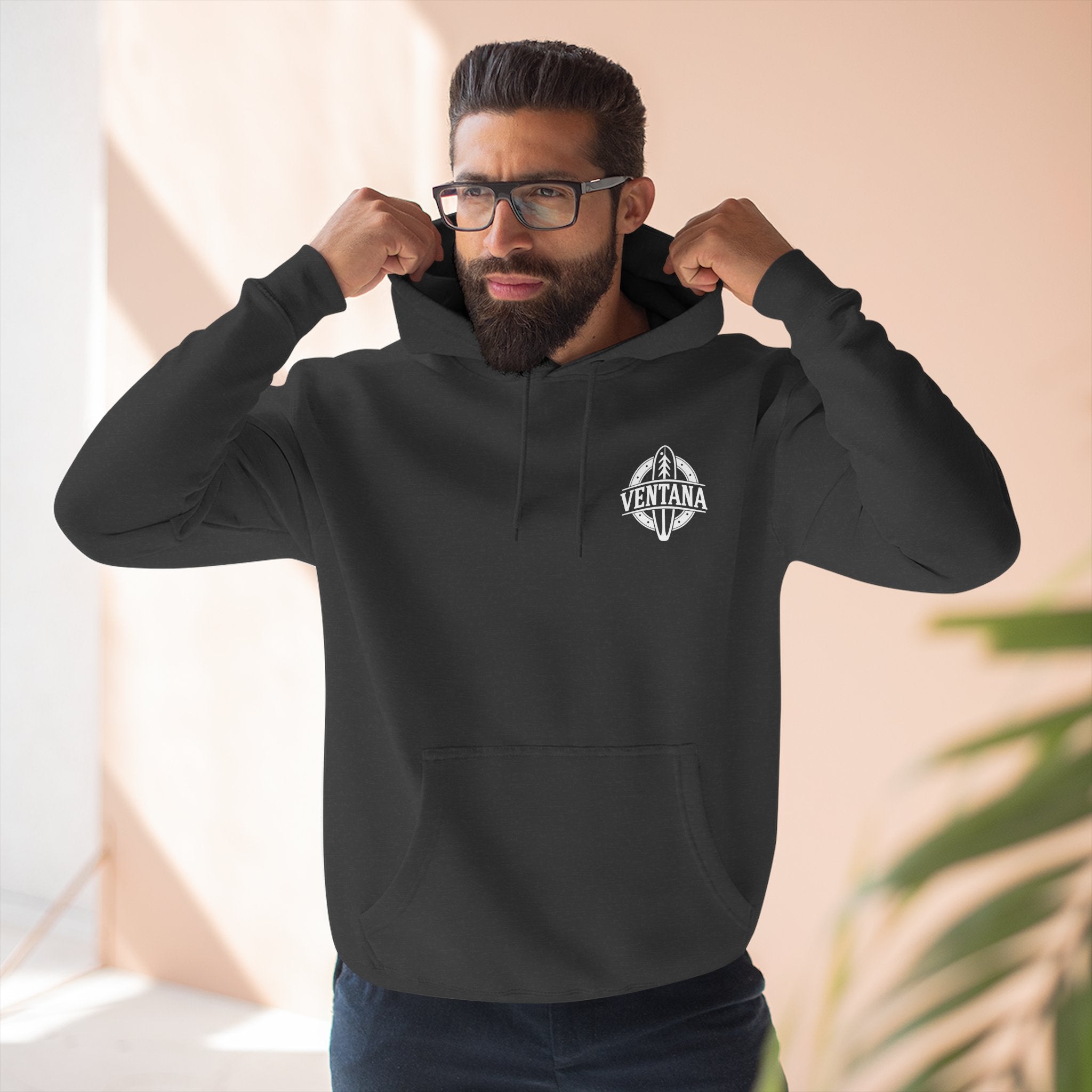 Ventana Monterey Bay by Thiago Bianchini Unisex - Pull-Over Cotton Blend Fleece Hoodie