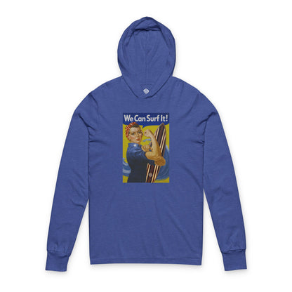 Rosie the Surfer Unisex - Cotton Hooded Long Sleeve Hooded T-Shirt