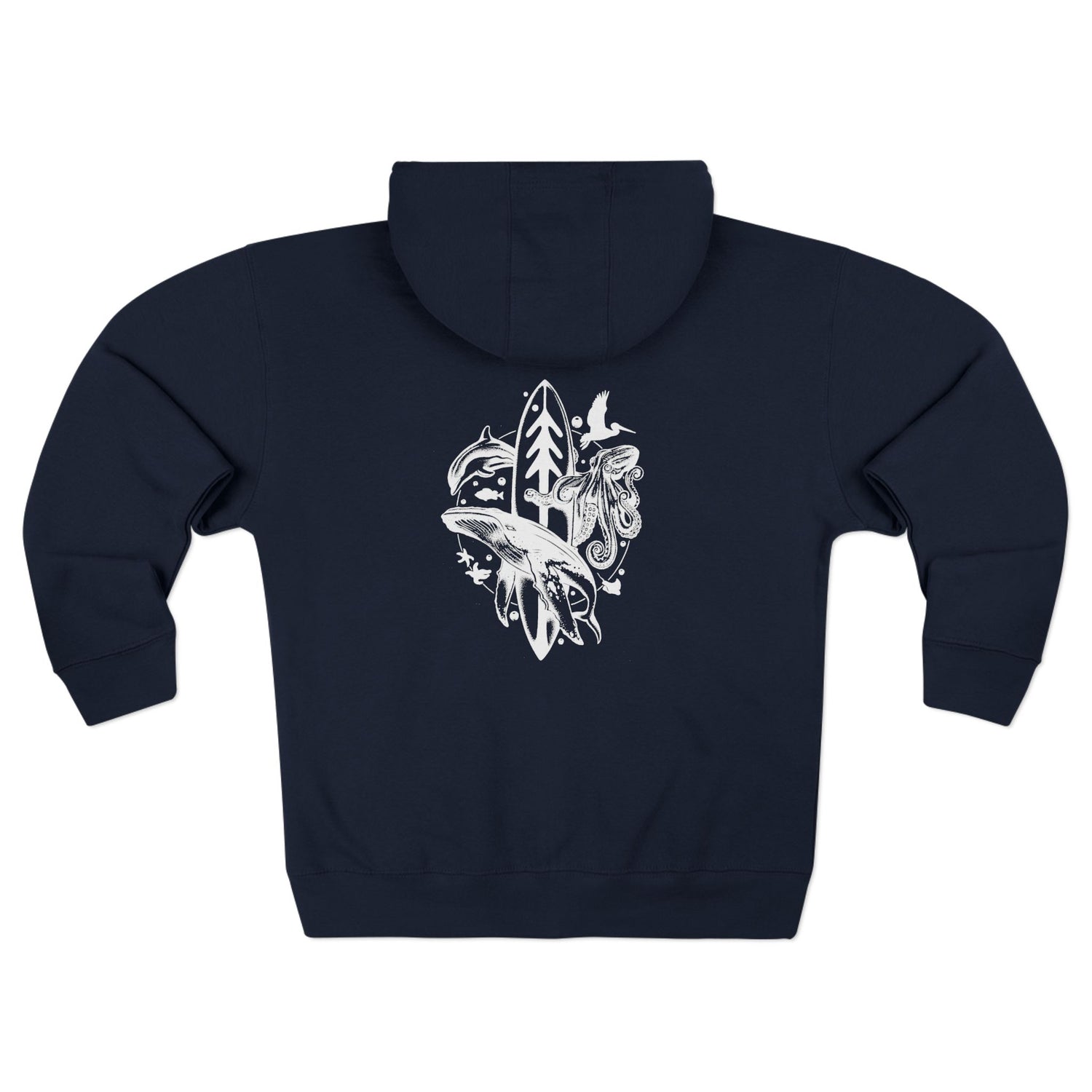 Ventana Monterey Bay by Thiago Bianchini Unisex - Zip Cotton Blend Fleece Hoodie