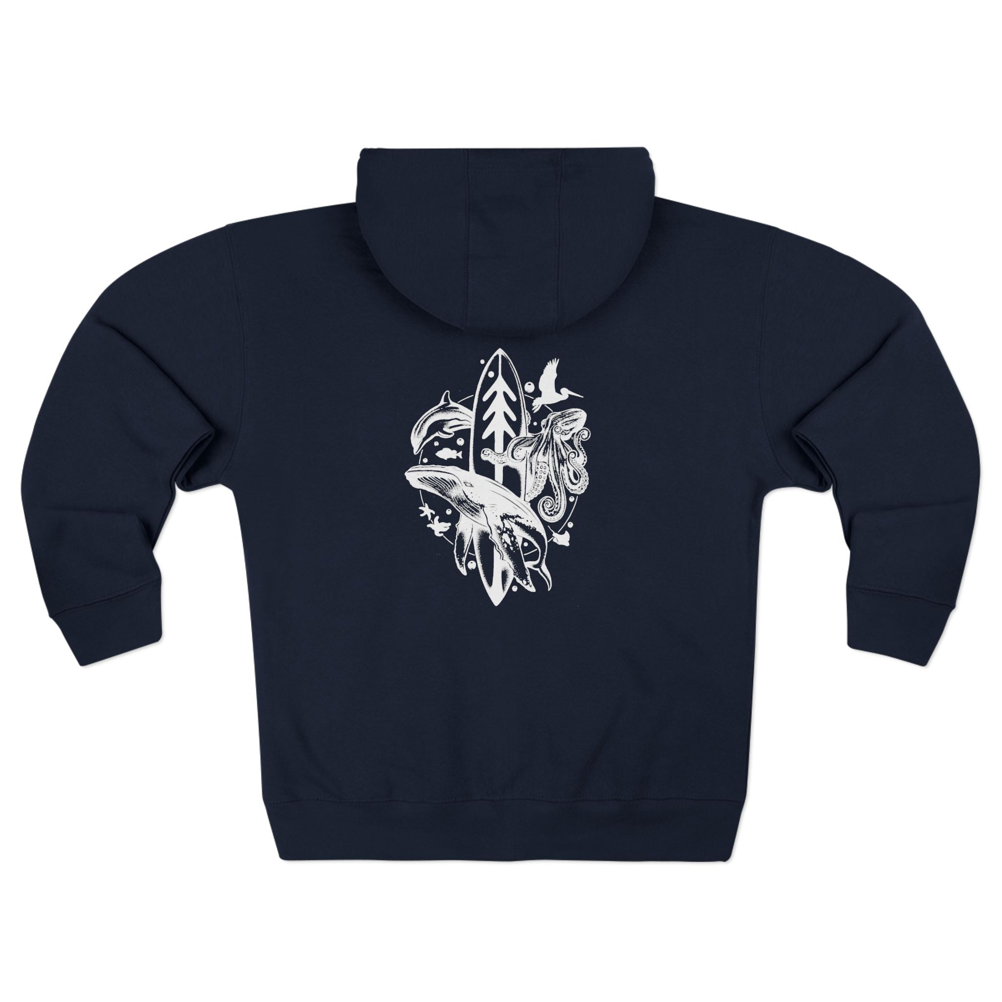Ventana Monterey Bay by Thiago Bianchini Unisex - Zip Cotton Blend Fleece Hoodie
