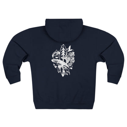 Ventana Monterey Bay by Thiago Bianchini Unisex - Zip Cotton Blend Fleece Hoodie