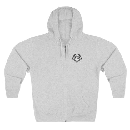 Ventana Monterey Bay by Thiago Bianchini Unisex - Zip Cotton Blend Fleece Hoodie