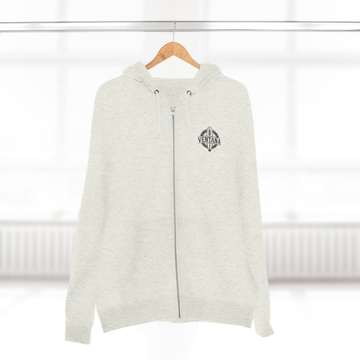 Ventana Wooden Surfboards Unisex - Zip Cotton Blend Fleece Hoodie