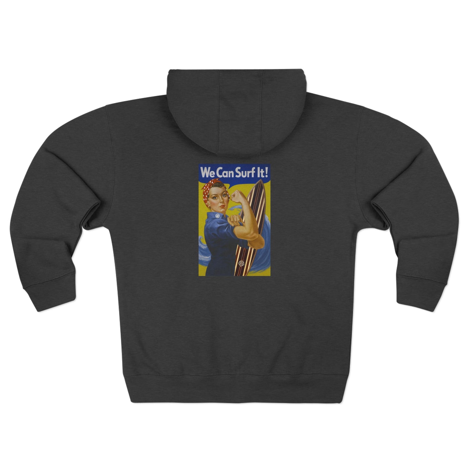 Rosie the Surfer Unisex - Zip Cotton Blend Fleece Hoodie