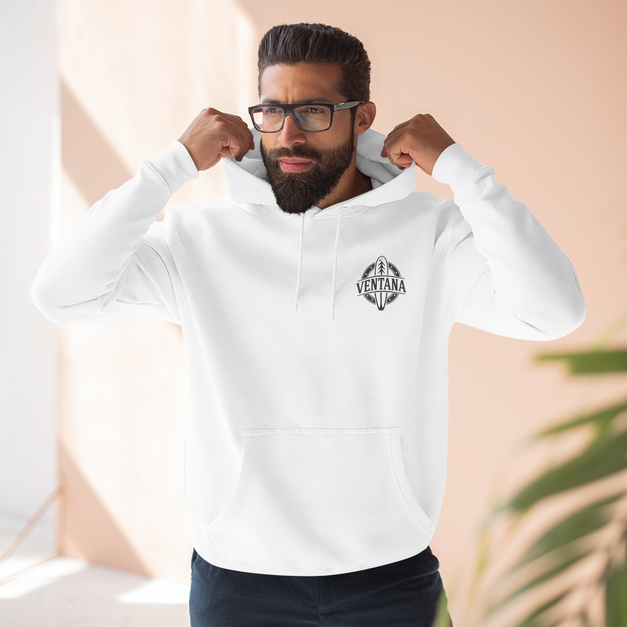 Ventana Monterey Bay by Thiago Bianchini Unisex - Pull-Over Cotton Blend Fleece Hoodie