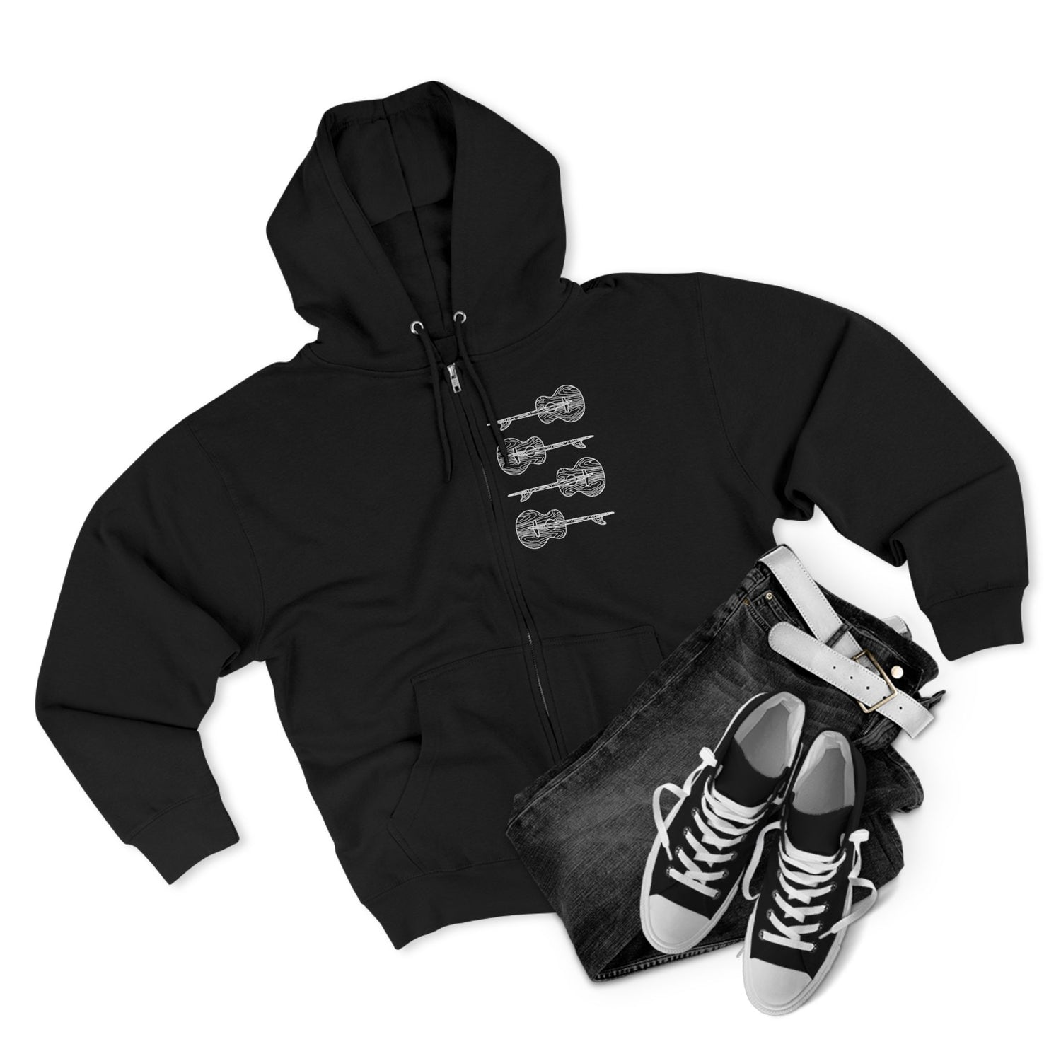 Ventana Santa Cruz Guitar Collab Unisex - Zip Cotton Blend Fleece Hoodie