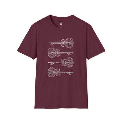 Ventana Santa Cruz Guitar Collab Unisex - Soft Style U.S. Cotton T-Shirt