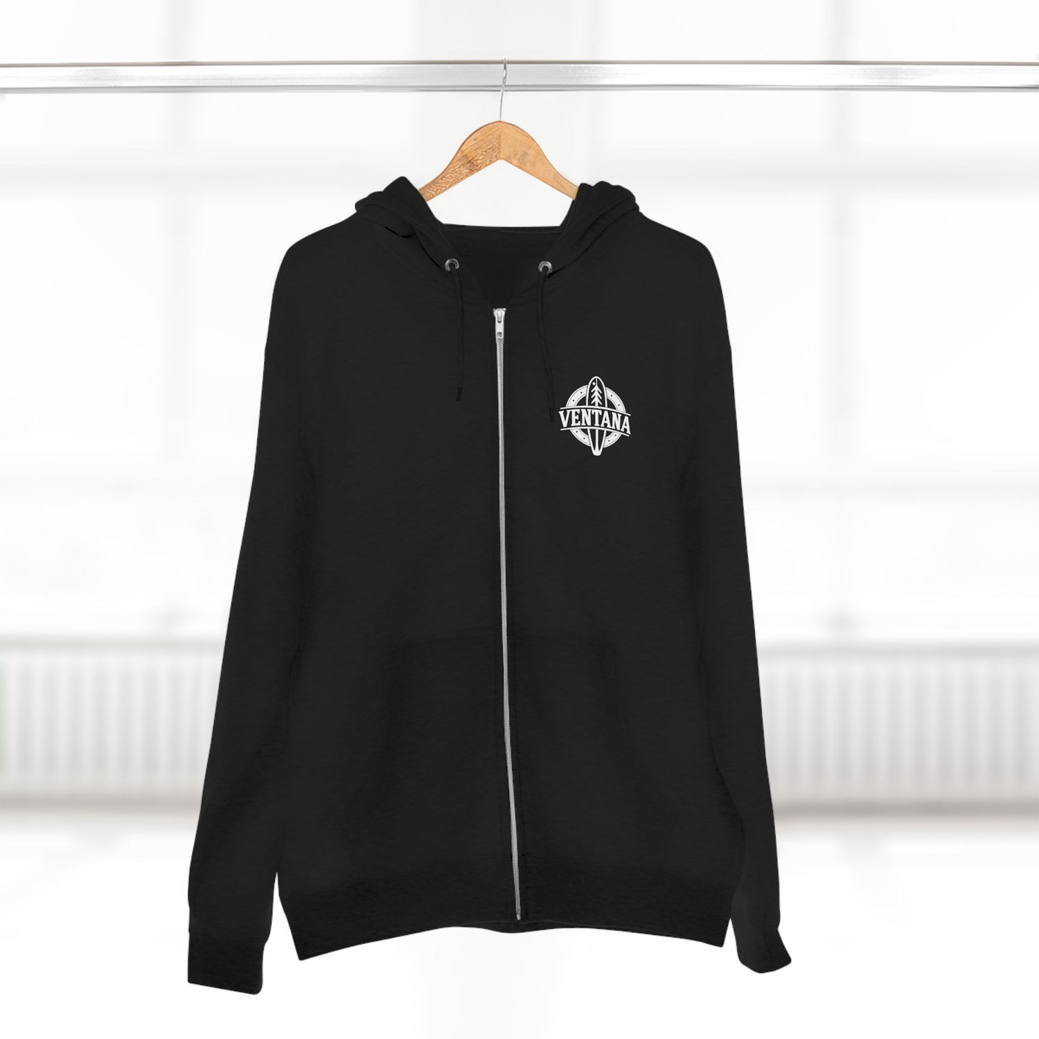 Ventana Monterey Bay by Thiago Bianchini Unisex - Zip Cotton Blend Fleece Hoodie