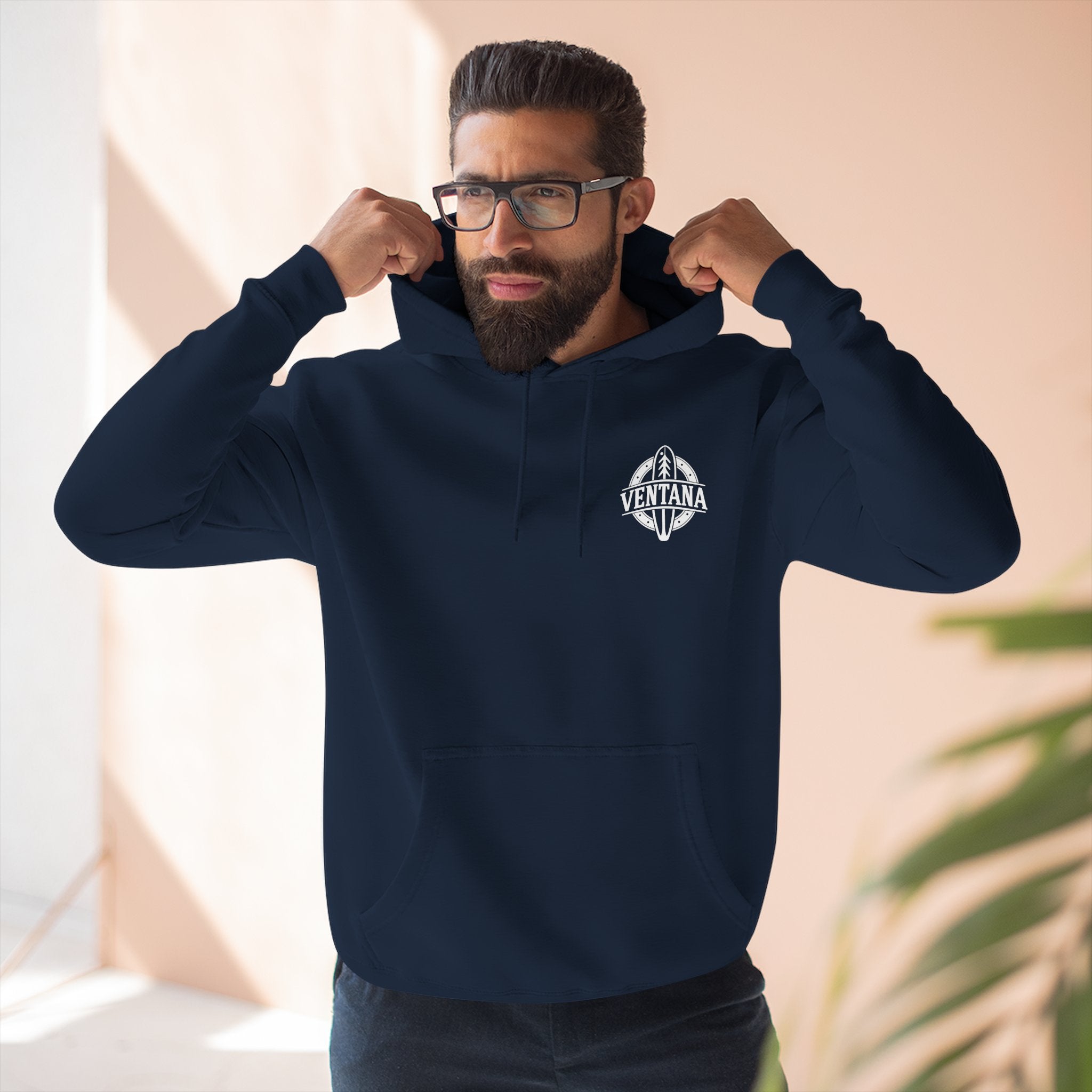 Ventana Monterey Bay by Thiago Bianchini Unisex - Pull-Over Cotton Blend Fleece Hoodie
