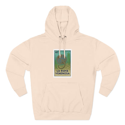 Stingray Lotería Unisex - Pull-Over Cotton Blend Fleece Hoodie (La Raya Venenosa)