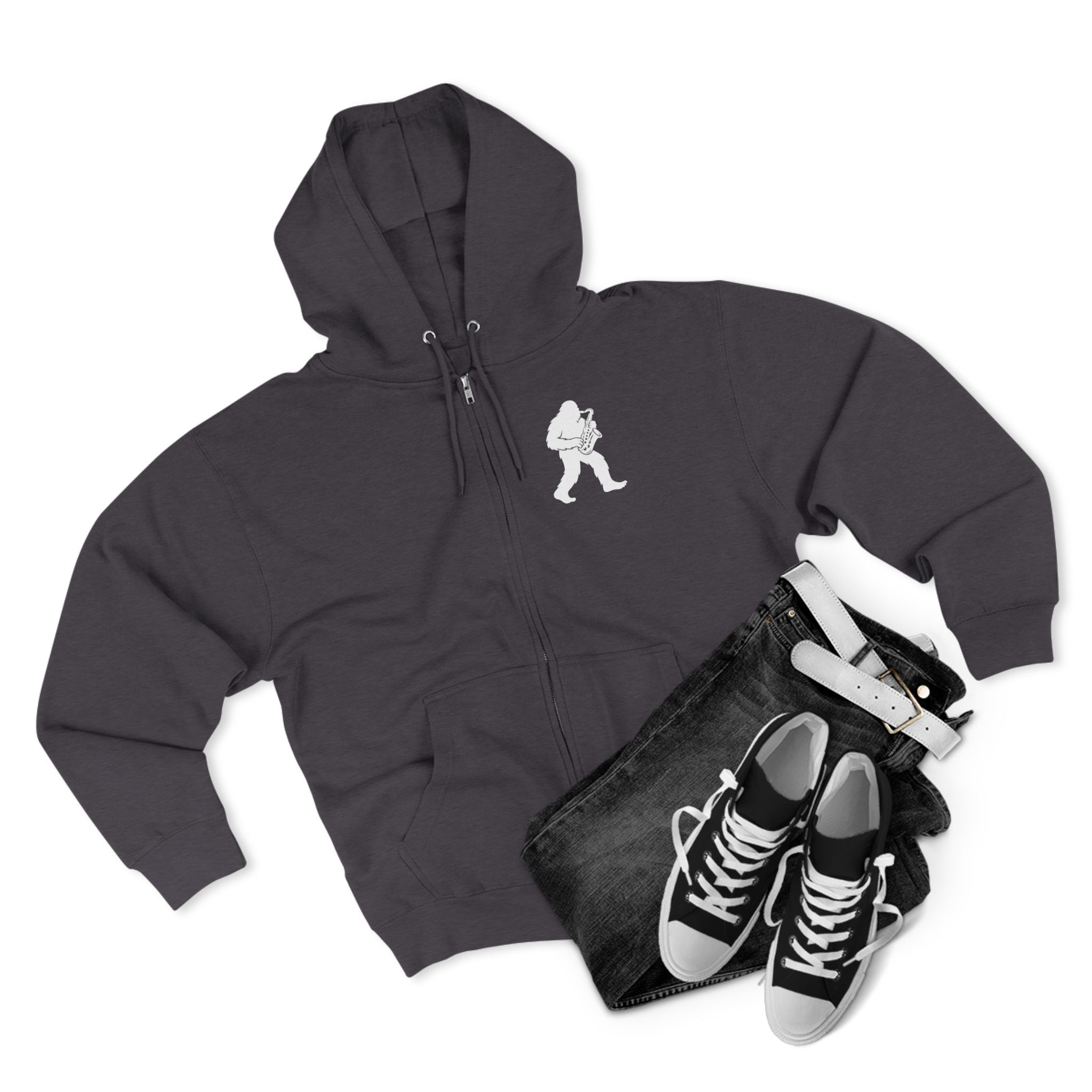 Ventana Saxsquatch Unisex - Zip Cotton Blend Fleece Hoodie