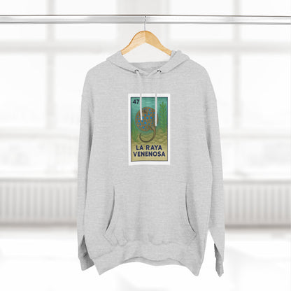 Stingray Lotería Unisex - Pull-Over Cotton Blend Fleece Hoodie (La Raya Venenosa)