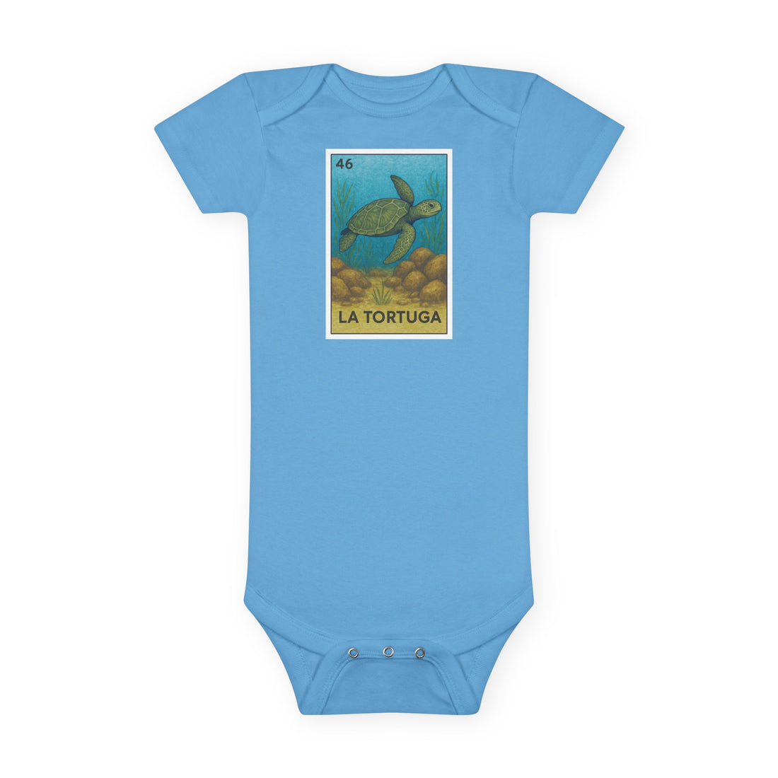 Turtle Lotería - Baby Short Sleeve 100% Cotton Onesie (La Tortuga)