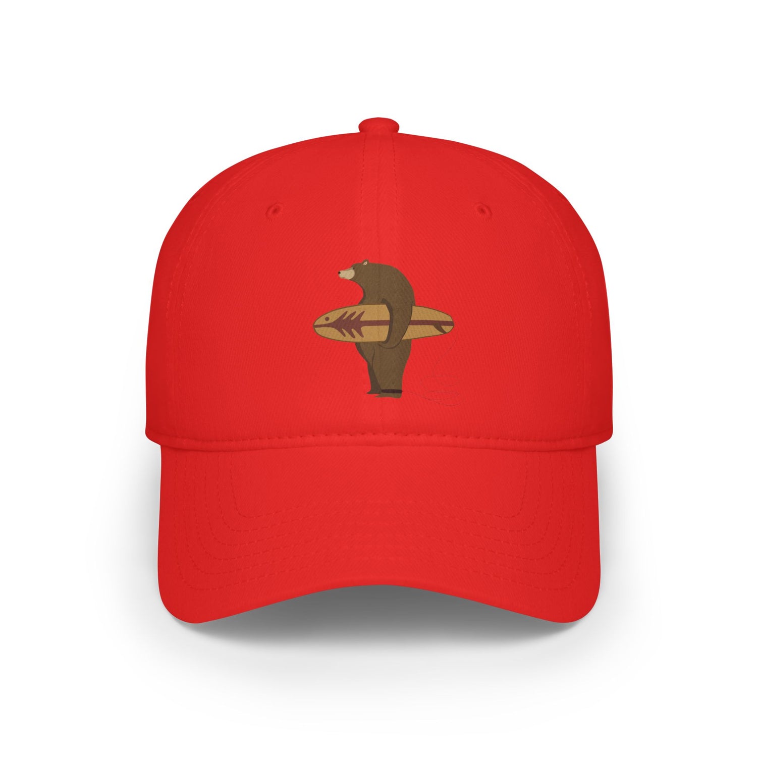 Surfing Grizzly Bear by Fabian Lavater - 100% Cotton Baseball Cap